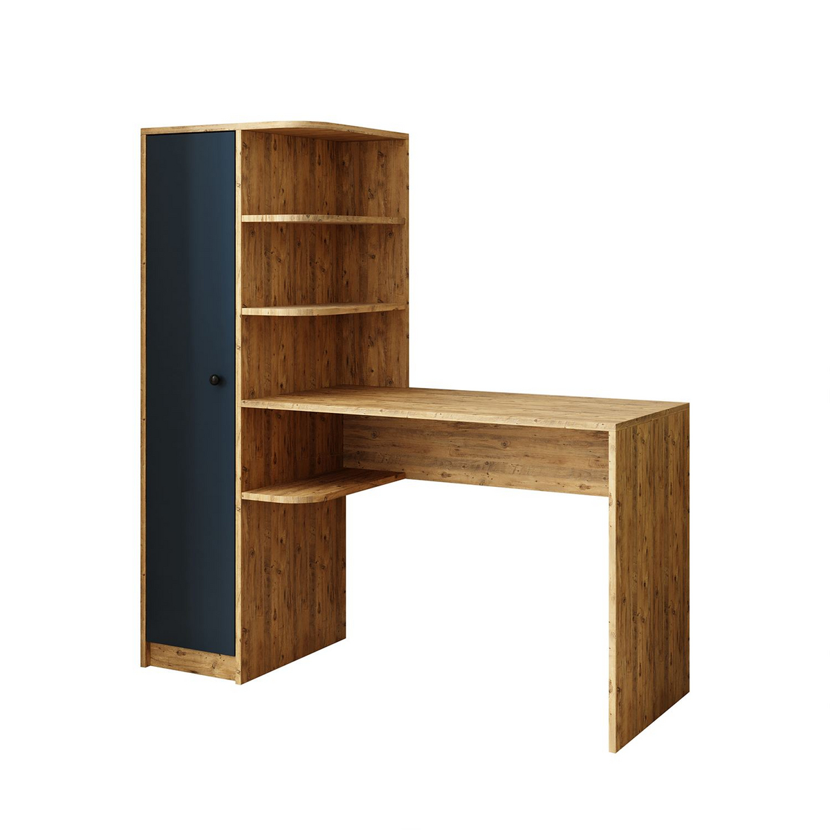 Norda Design Skrivebord og bokhylle Academe, atlantfuru/antrasitt, 50 × 143,2 × 143,2 cm