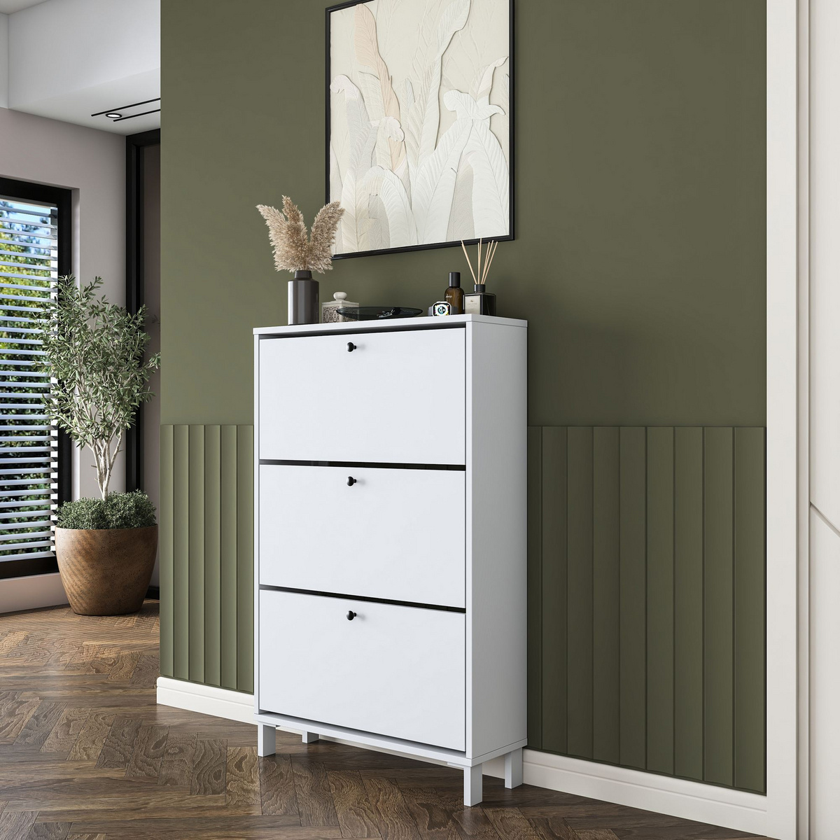 Norda Design Skoskap Steplane, hvit, 25 × 75 × 119,8 cm