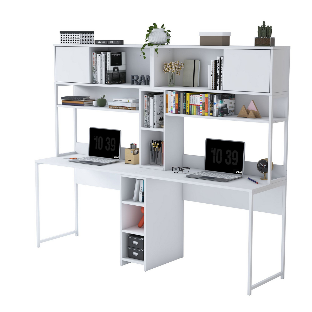 Norda Design Skrivebord Libretto, hvit, 50 × 210 × 170,5 cm