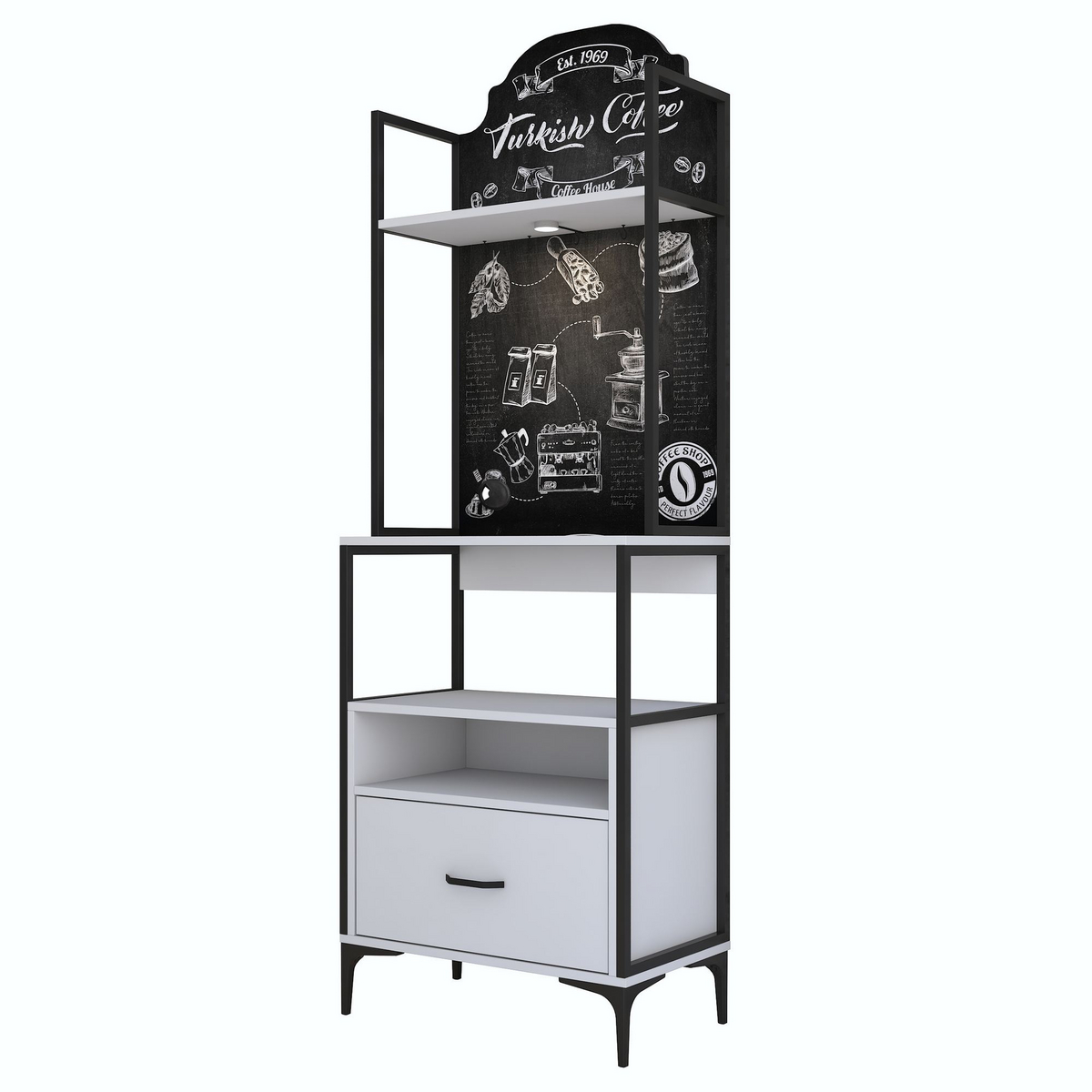 Norda Design Multiskap Cassia, hvit, 40 × 70 × 205 cm