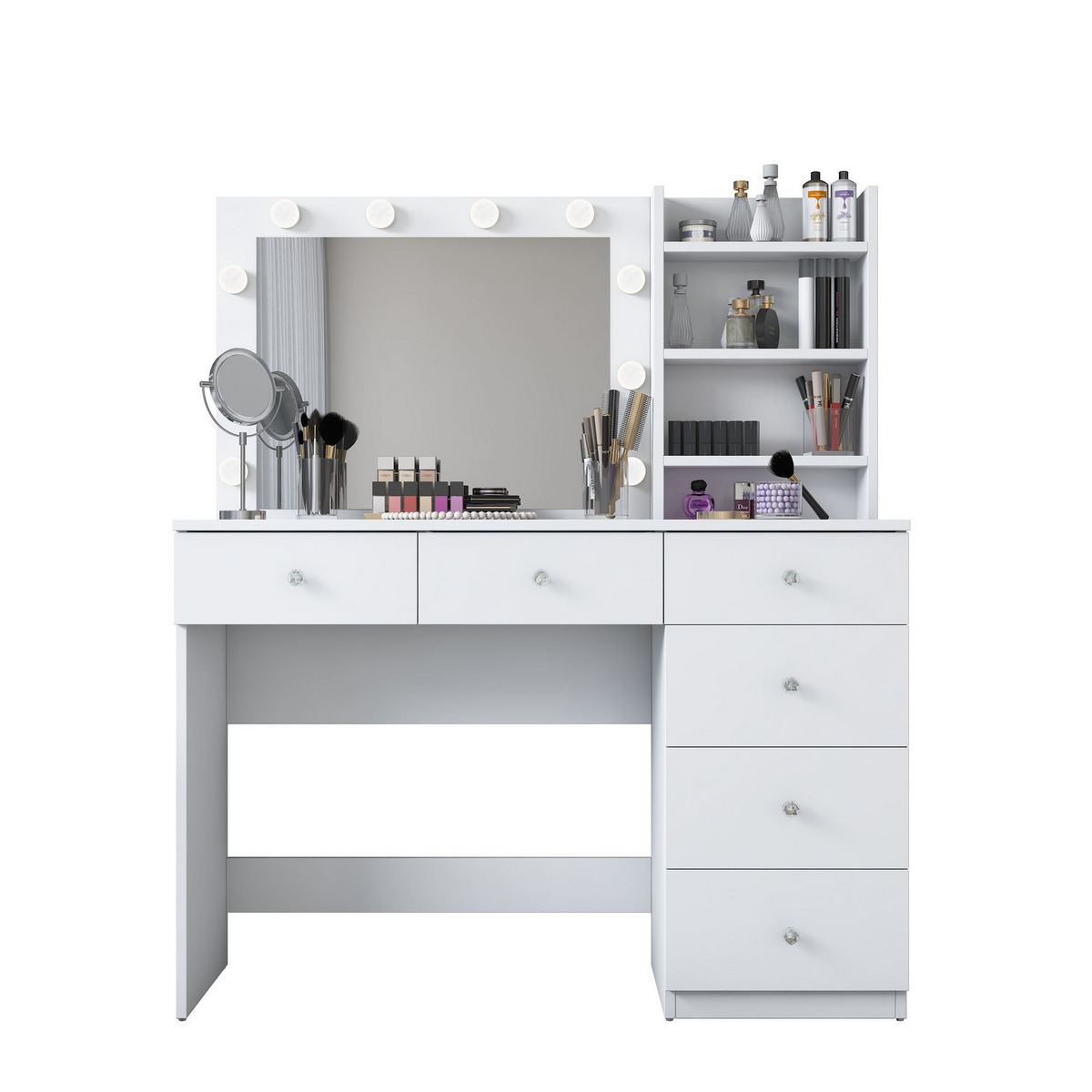 Norda Design Sminkebord Grazia, hvit, 40 × 110 × 141,8 cm