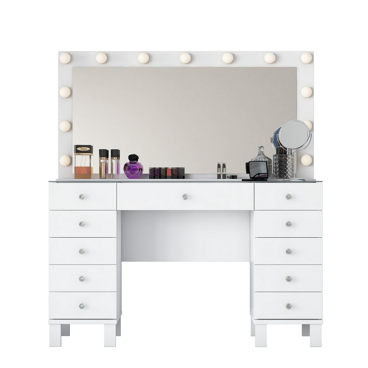 Norda Design Sminkebord Amara, hvit, 40 × 120 × 73,6 cm