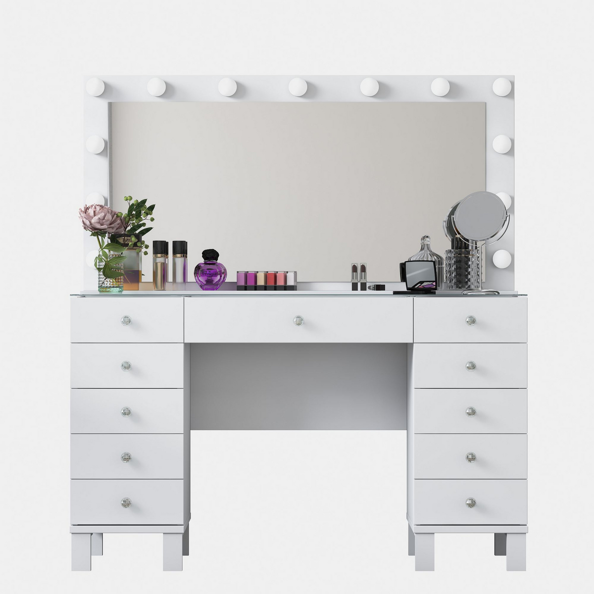 Norda Design Sminkebord Serena, hvit, 40 × 120 × 133,6 cm