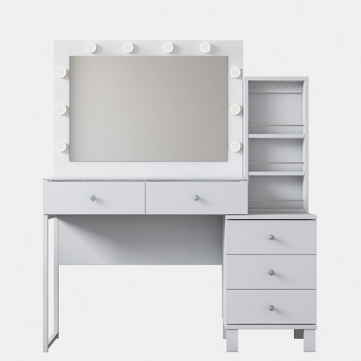 Norda Design Sminkebord Allure, hvit, 40 × 120 × 141,8 cm