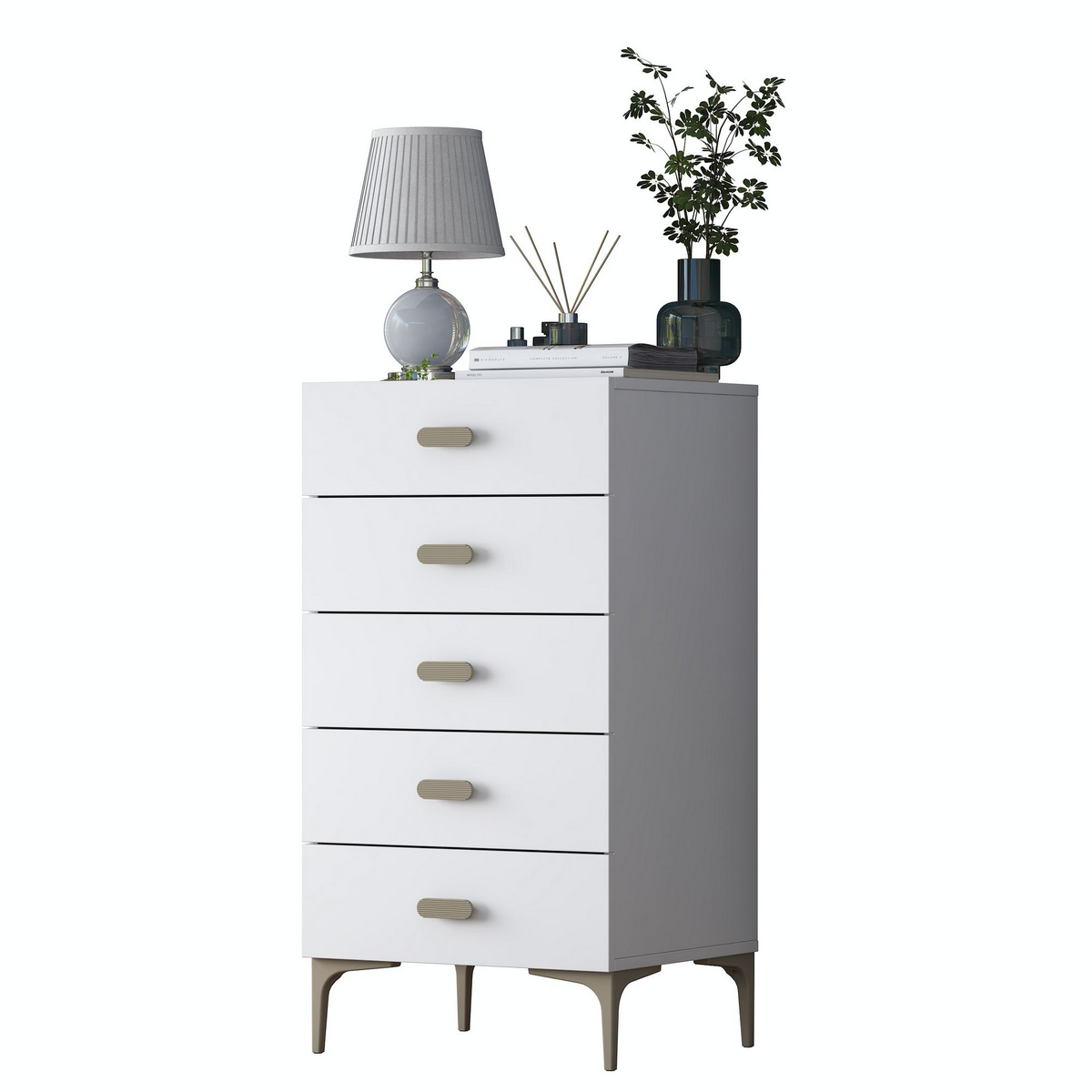 Norda Design Kommode Cassetta, hvit, 45 × 55,4 × 105,4 cm