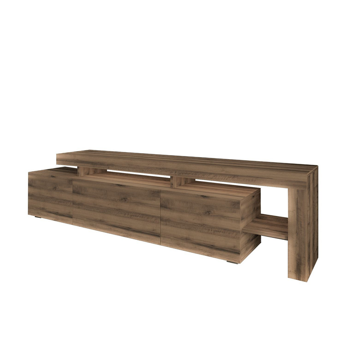 Norda Design TV-benk Beeliz, antikk valnøtt, 37 × 192 × 53 cm