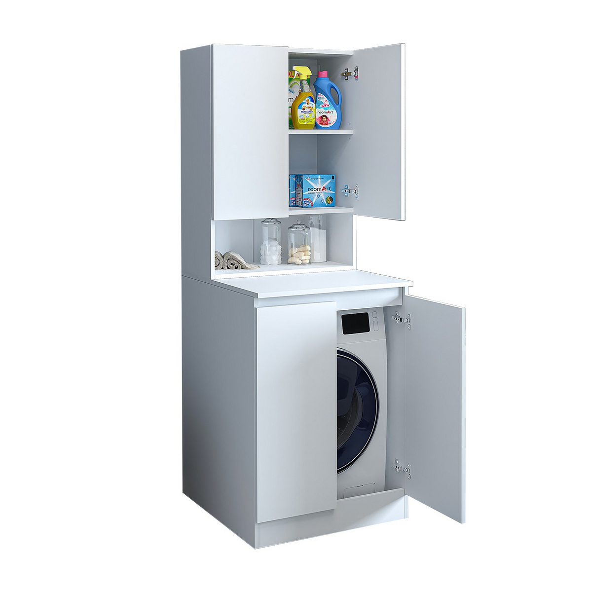 Norda Design Vaskemaskinskap Marbeau, matthvit, 70 × 70 × 96 cm