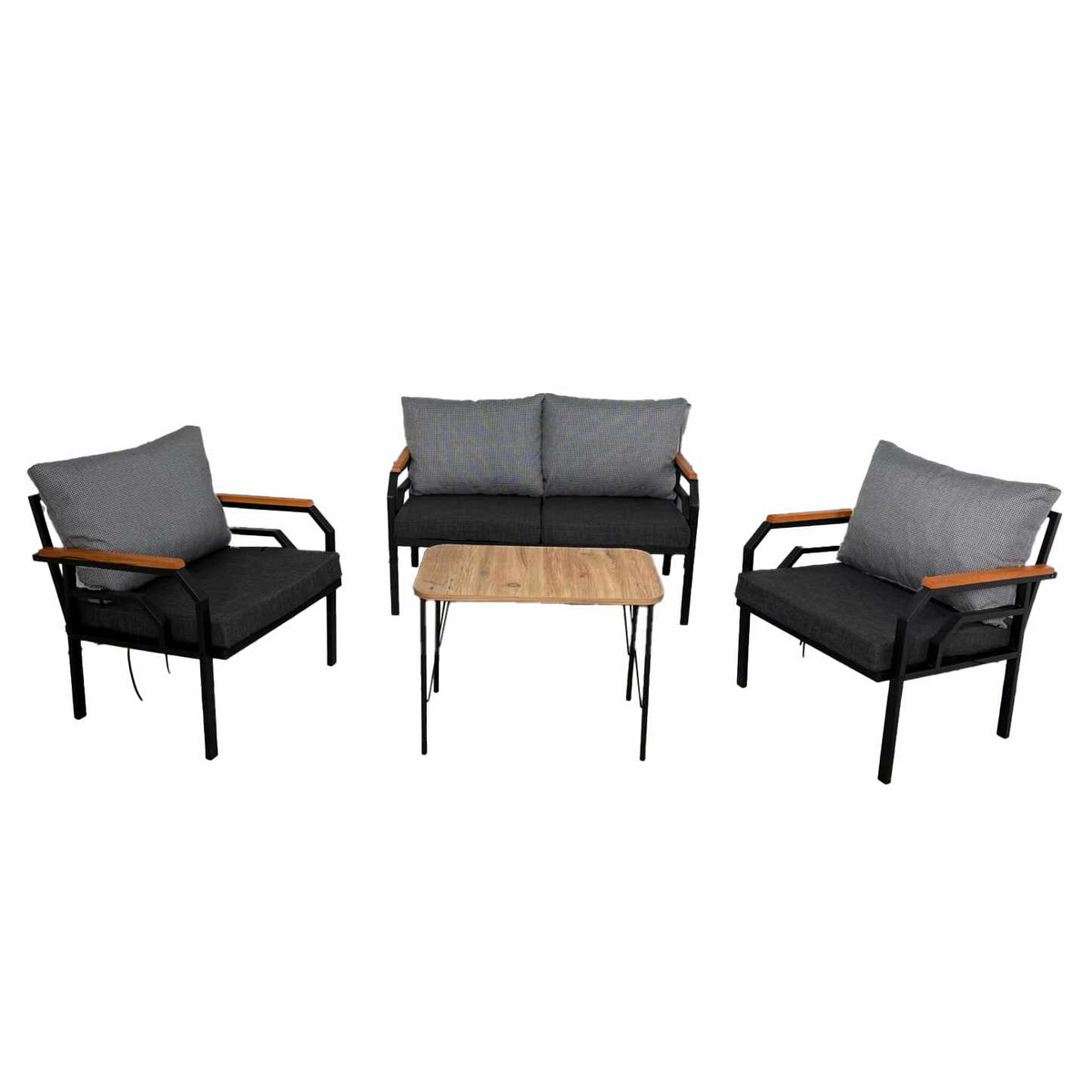 Norda Design Hagemøbelsett Kutay Kaz Sehpa, antrasitt, 61 × 61 × 70 cm