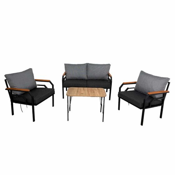 Norda Design Hagemøbelsett Kutay Kaz Sehpa, antrasitt, 61 × 61 × 70 cm