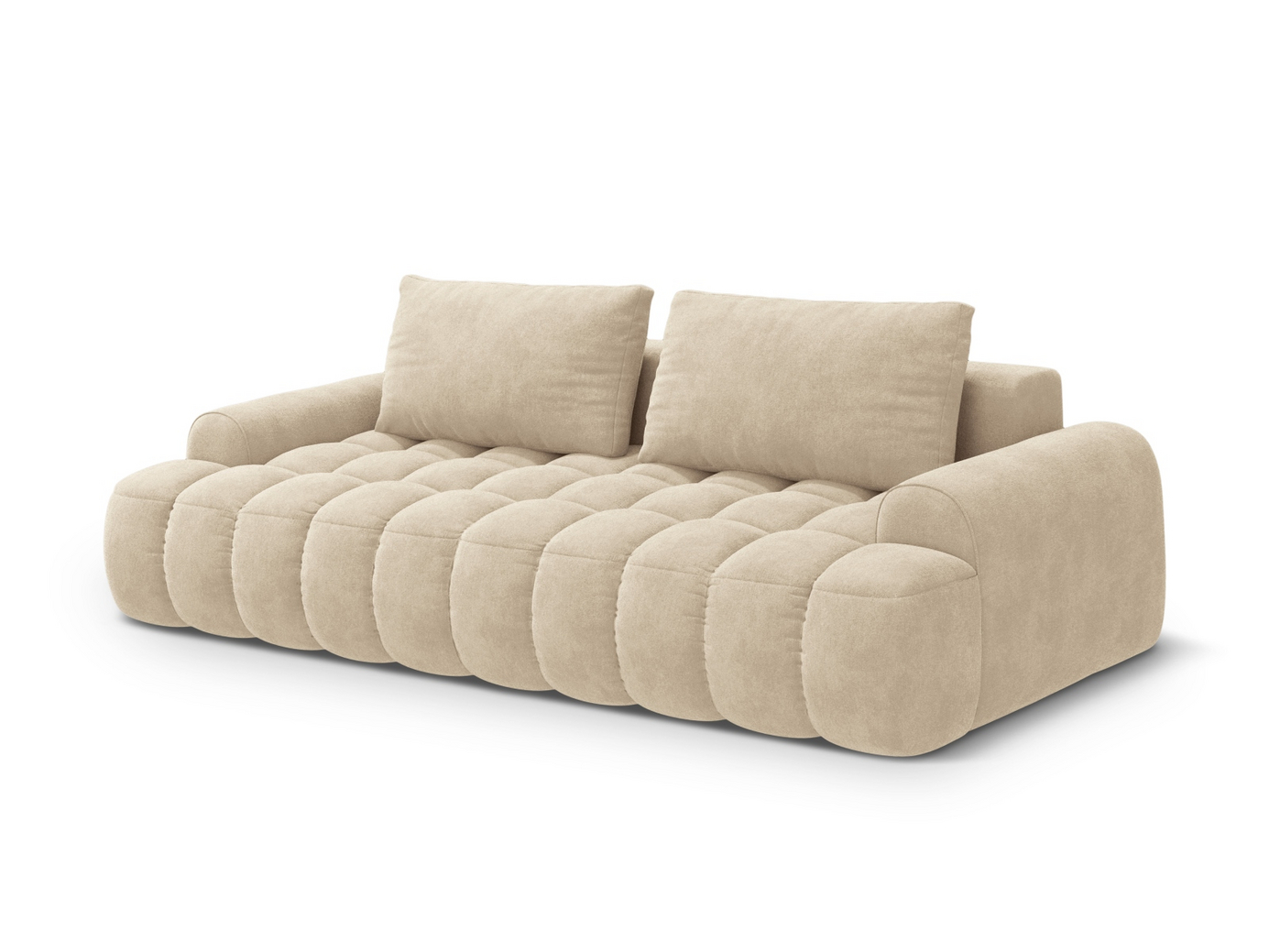 Cosmopolitan Design fløyelssovesofa med oppbevaring, "Linz", 4-seter, 250 × 100 × 84 cm, Vogue, svarte plastben