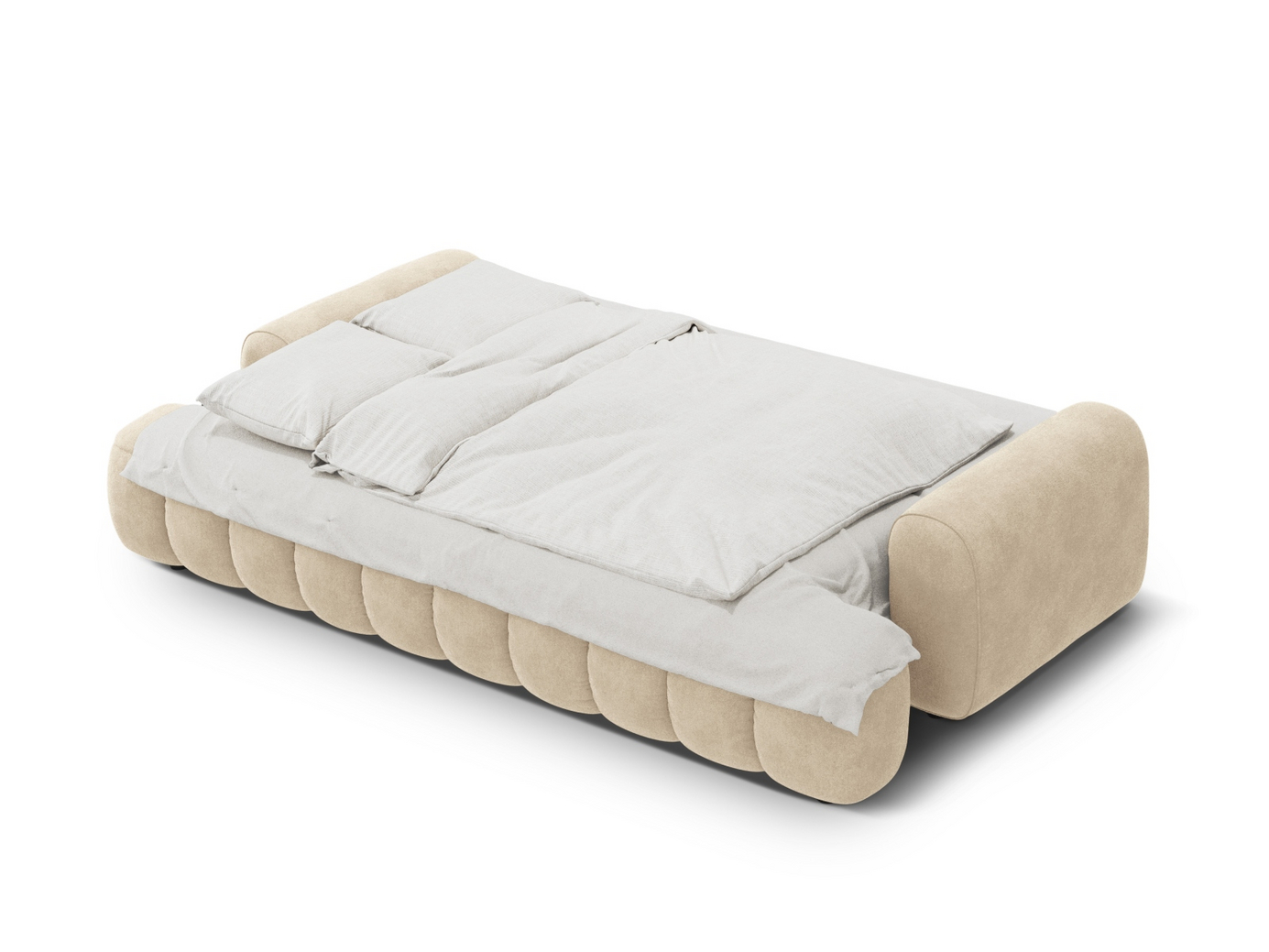 Cosmopolitan Design fløyelssovesofa med oppbevaring, "Linz", 4-seter, 250 × 100 × 84 cm, Vogue, svarte plastben