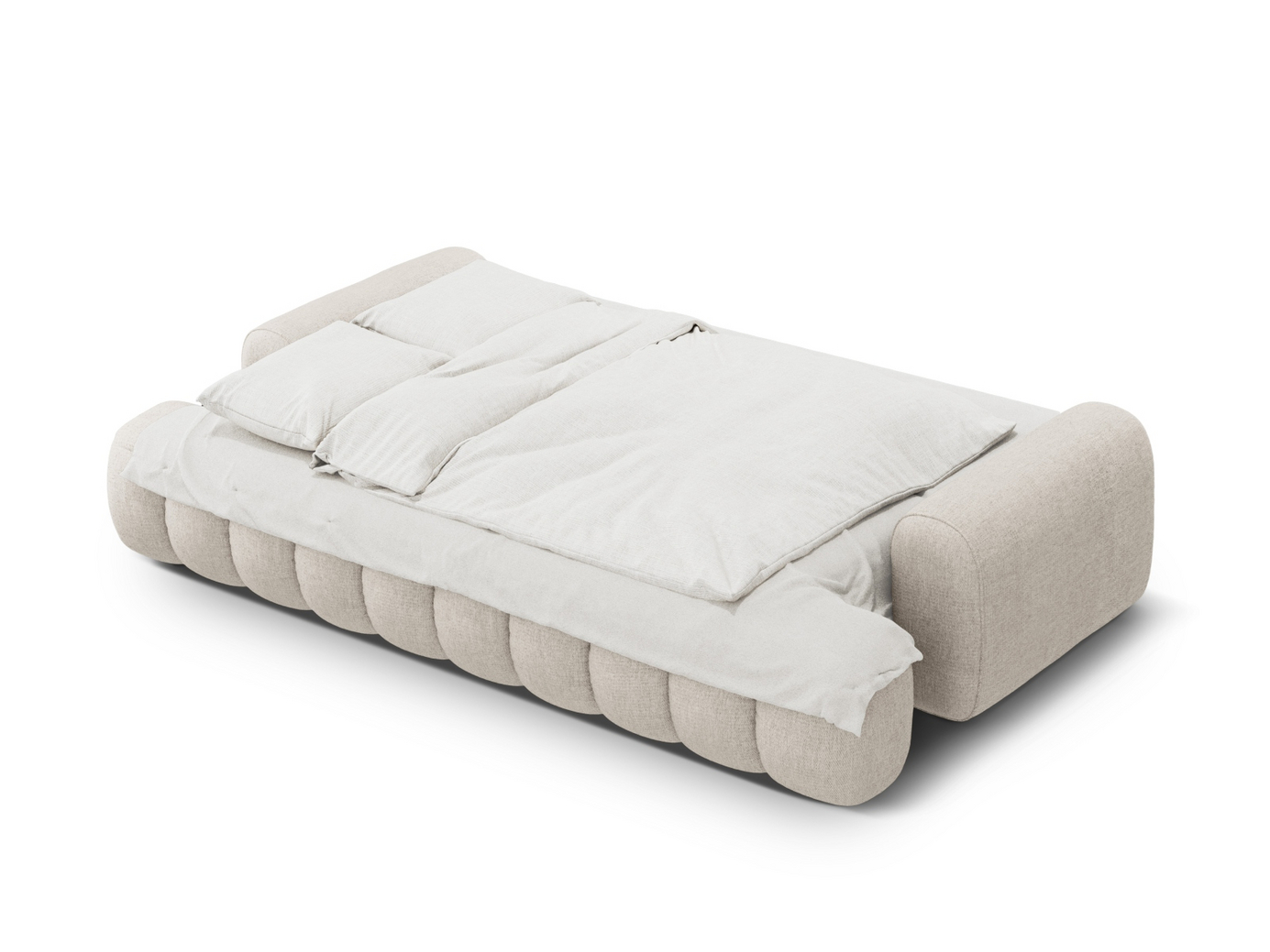 Cosmopolitan Design sovesofa med oppbevaring, "Linz", 4-seter, 250 × 100 × 84 cm, Sorella, svarte plastben