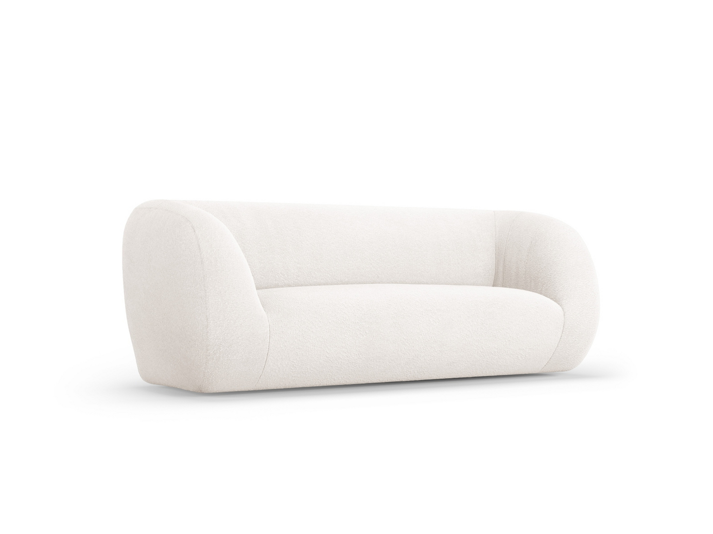 Cosmopolitan Design bouclé-sofa, "Essen", 2-seter, 210 × 95 × 86 cm, Baloo, svarte plastben