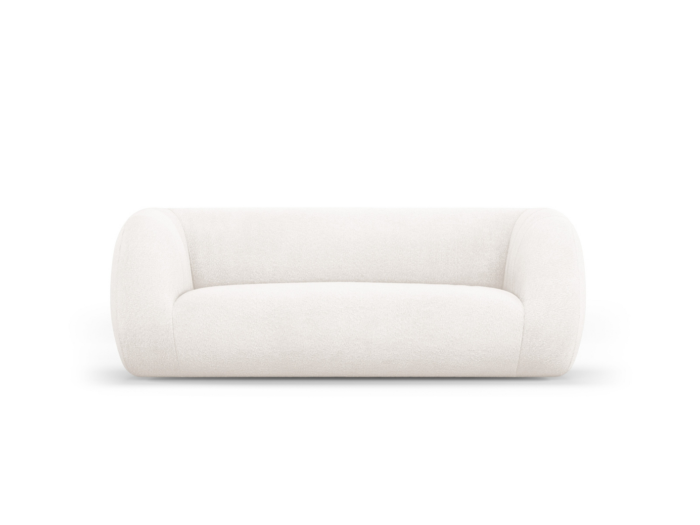 Cosmopolitan Design bouclé-sofa, "Essen", 2-seter, 210 × 95 × 86 cm, Baloo, svarte plastben