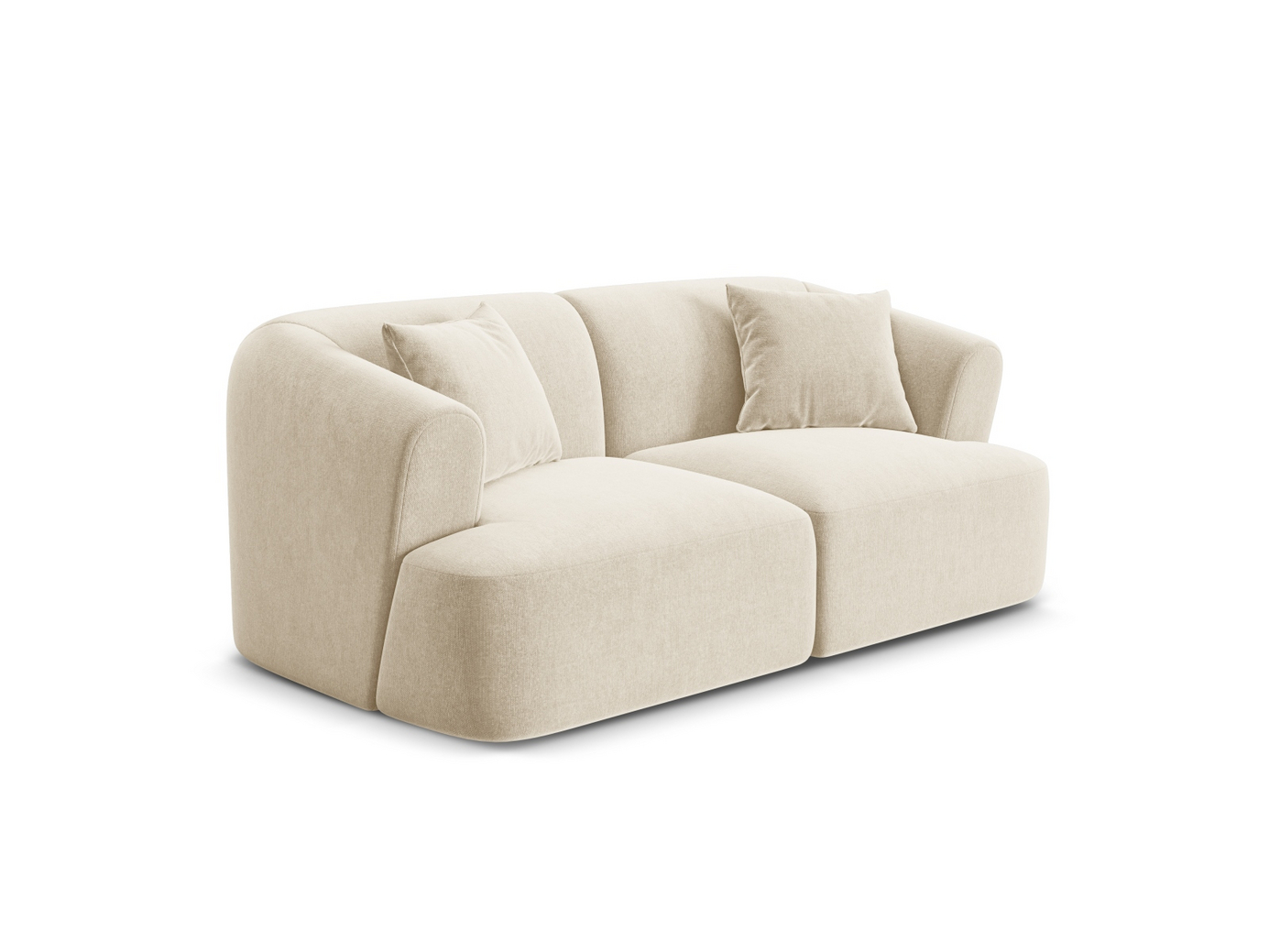 Cosmopolitan Design fløyelsmodulsofa, "Campi", 2-seter, 180 × 90 × 70 cm, Vogue, svarte plastben