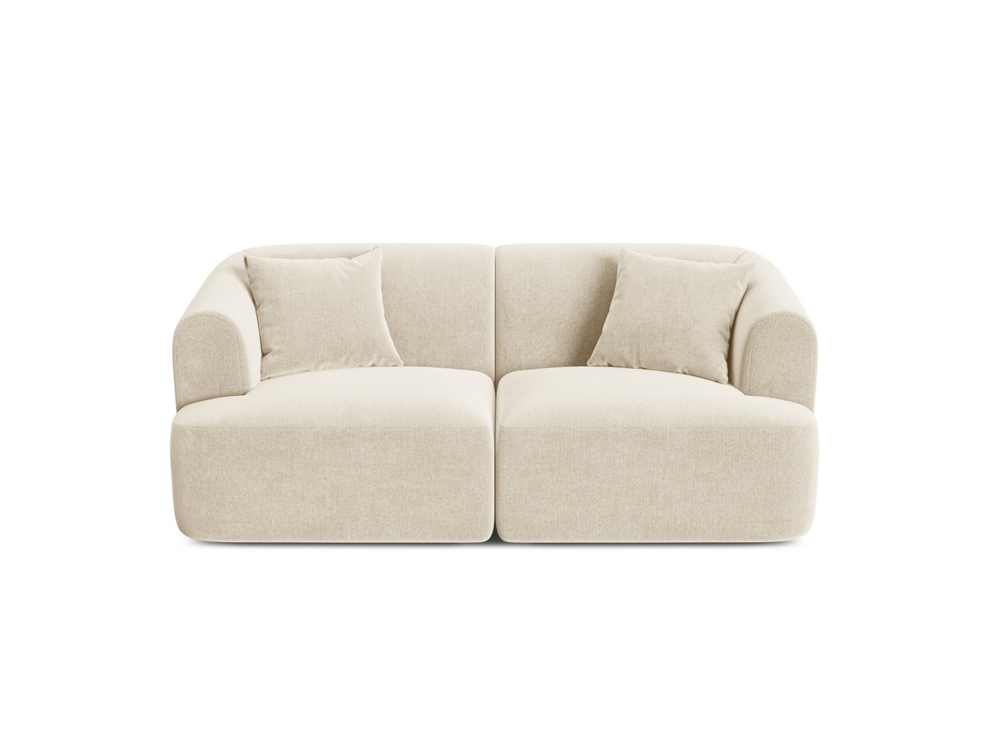 Cosmopolitan Design fløyelsmodulsofa, "Campi", 2-seter, 180 × 90 × 70 cm, Vogue, svarte plastben