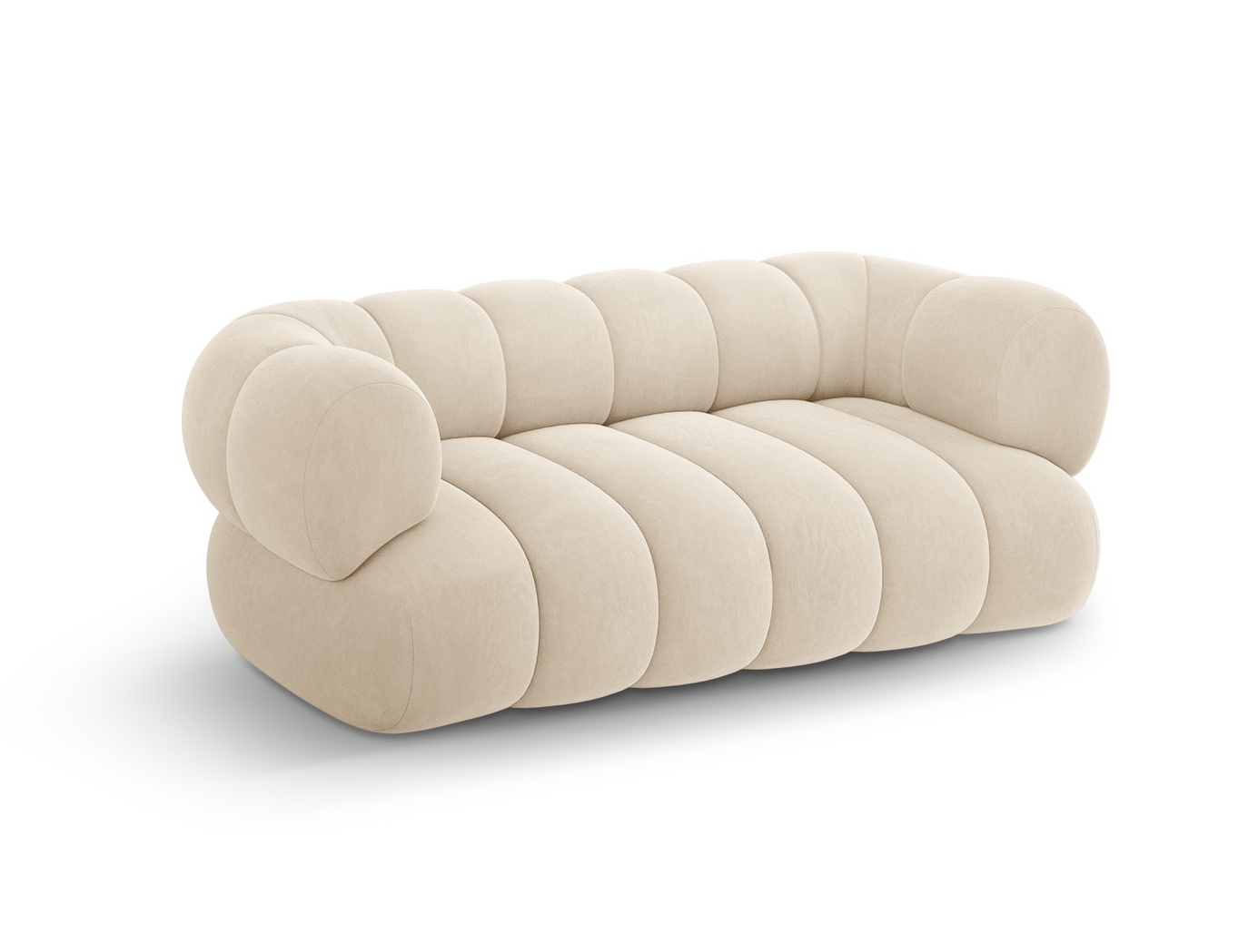 Cosmopolitan Design fløyelssofa, "Koge", 2-seter, 180 × 95 × 70 cm, Vogue, svarte plastben