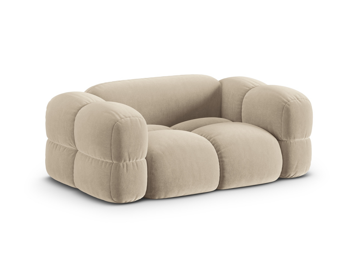 Cosmopolitan Design fløyelssofa, "Loretto", 2-seter, 180 × 100 × 68 cm, Vogue, svarte plastben