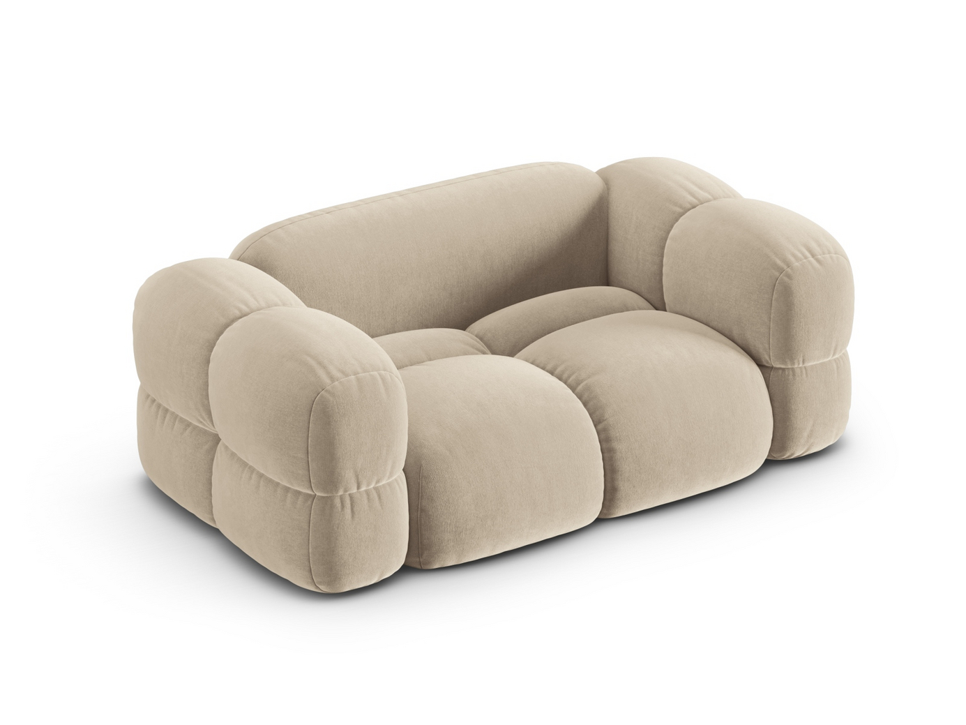 Cosmopolitan Design fløyelssofa, "Loretto", 2-seter, 180 × 100 × 68 cm, Vogue, svarte plastben
