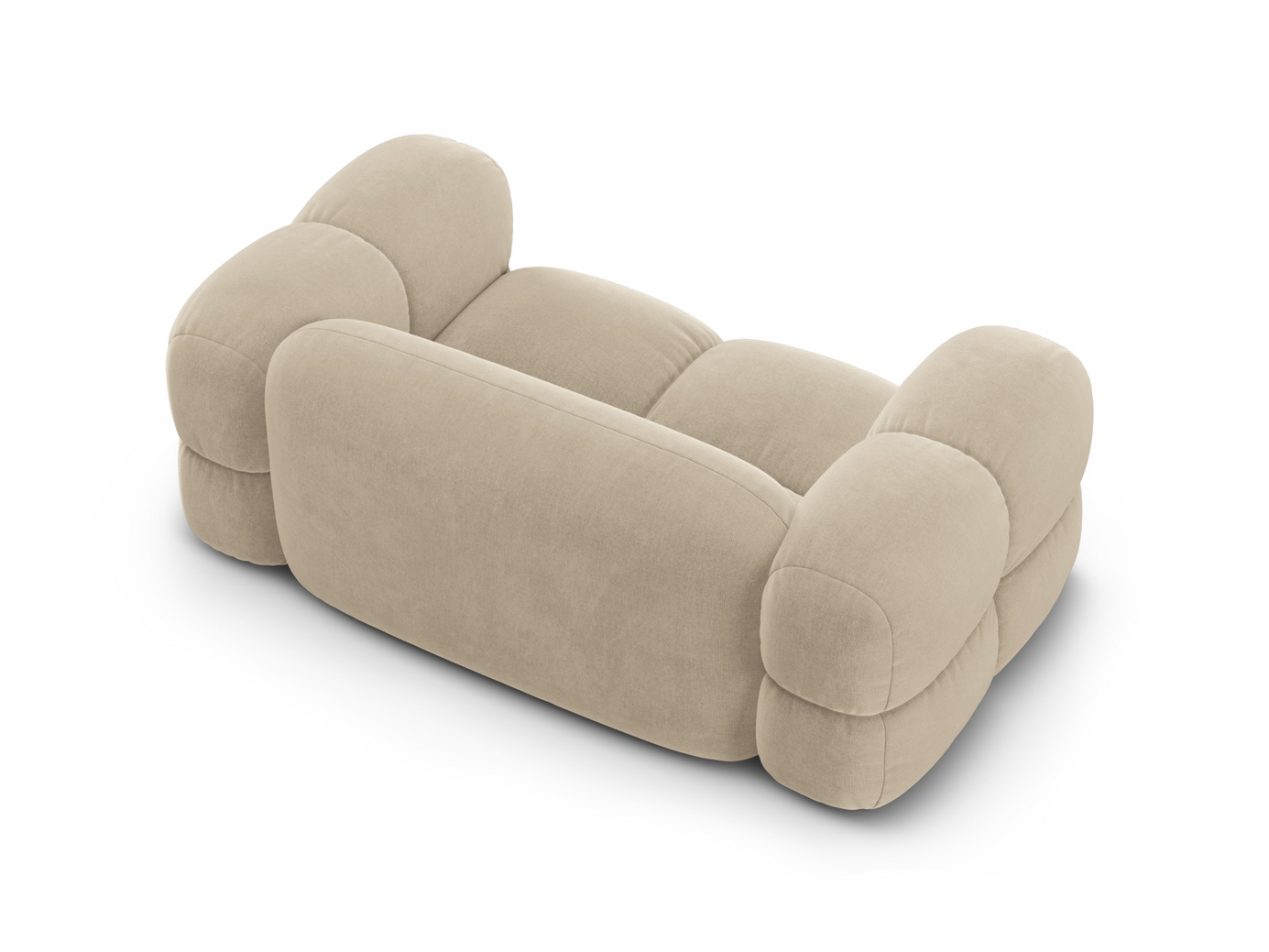 Cosmopolitan Design fløyelssofa, "Loretto", 2-seter, 180 × 100 × 68 cm, Vogue, svarte plastben