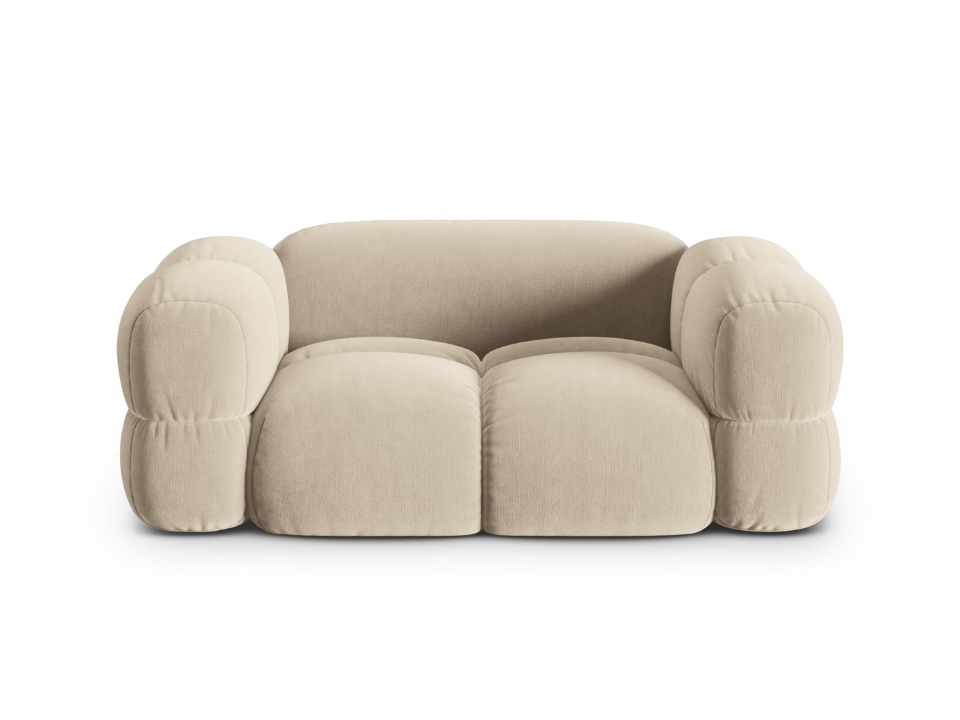 Cosmopolitan Design fløyelssofa, "Loretto", 2-seter, 180 × 100 × 68 cm, Vogue, svarte plastben