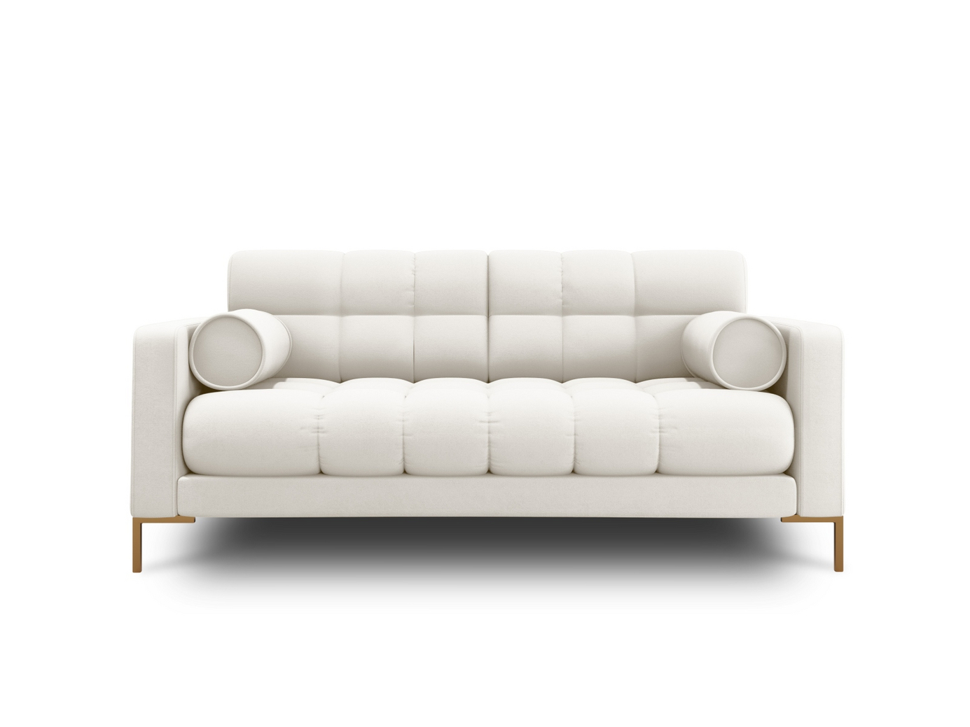 Cosmopolitan Design sofa, "Bali", 2-seter, 152 × 96 × 75 cm, Neve, gullfargede metallben