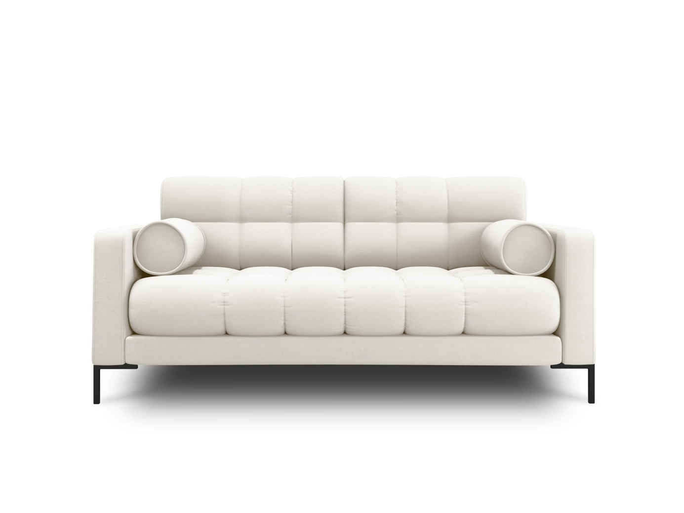 Cosmopolitan Design sofa, "Bali", 2-seter, 152 × 96 × 75 cm, Neve, svarte metallben
