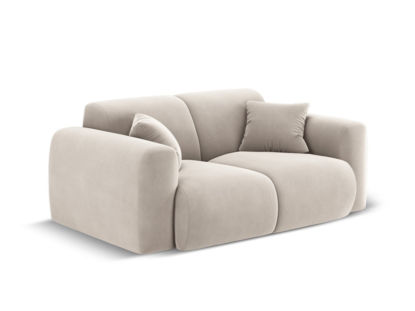Cosmopolitan Design fløyelssofa, "Nolio", 2-seter, 170 × 95 × 72 cm, Casino, svarte plastben