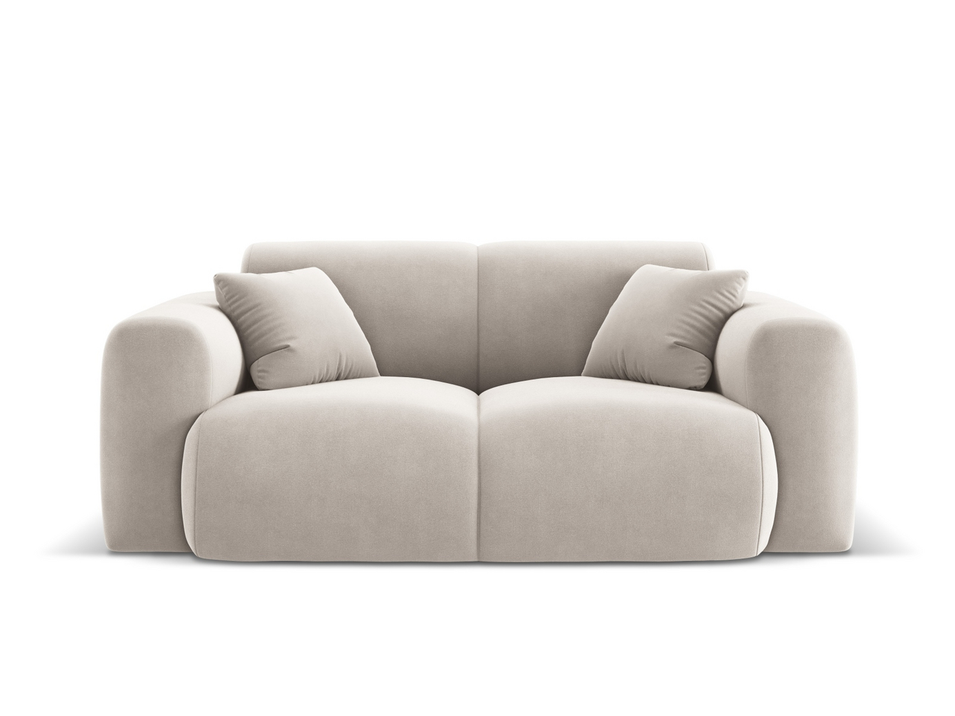 Cosmopolitan Design fløyelssofa, "Nolio", 2-seter, 170 × 95 × 72 cm, Casino, svarte plastben