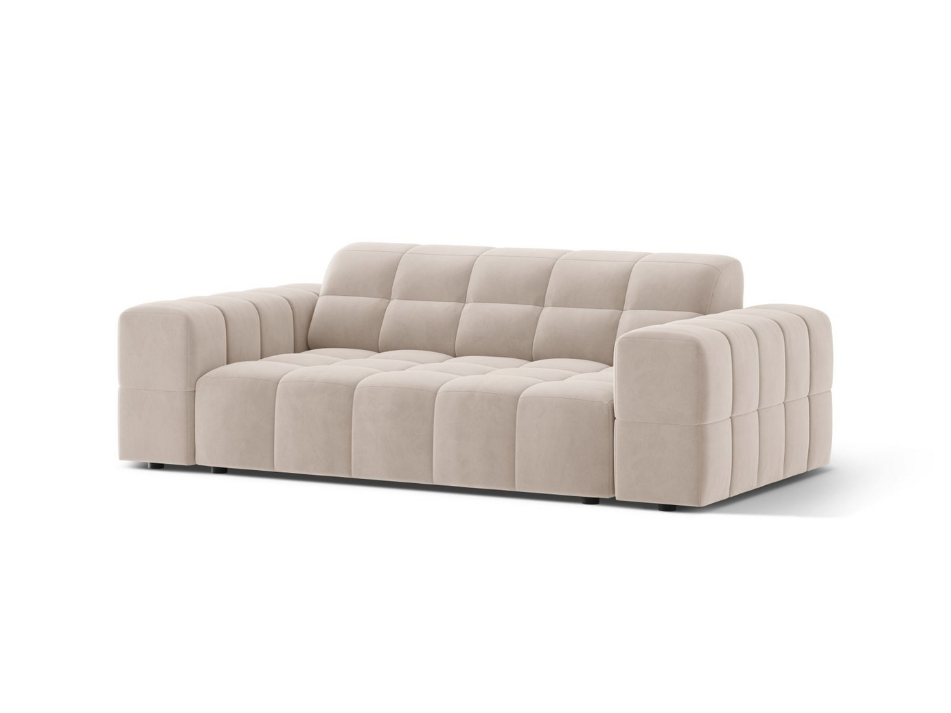 Cosmopolitan Design fløyelssofa, "Chicago", 2-seter, 178 × 102 × 78 cm, Venus, svarte plastben