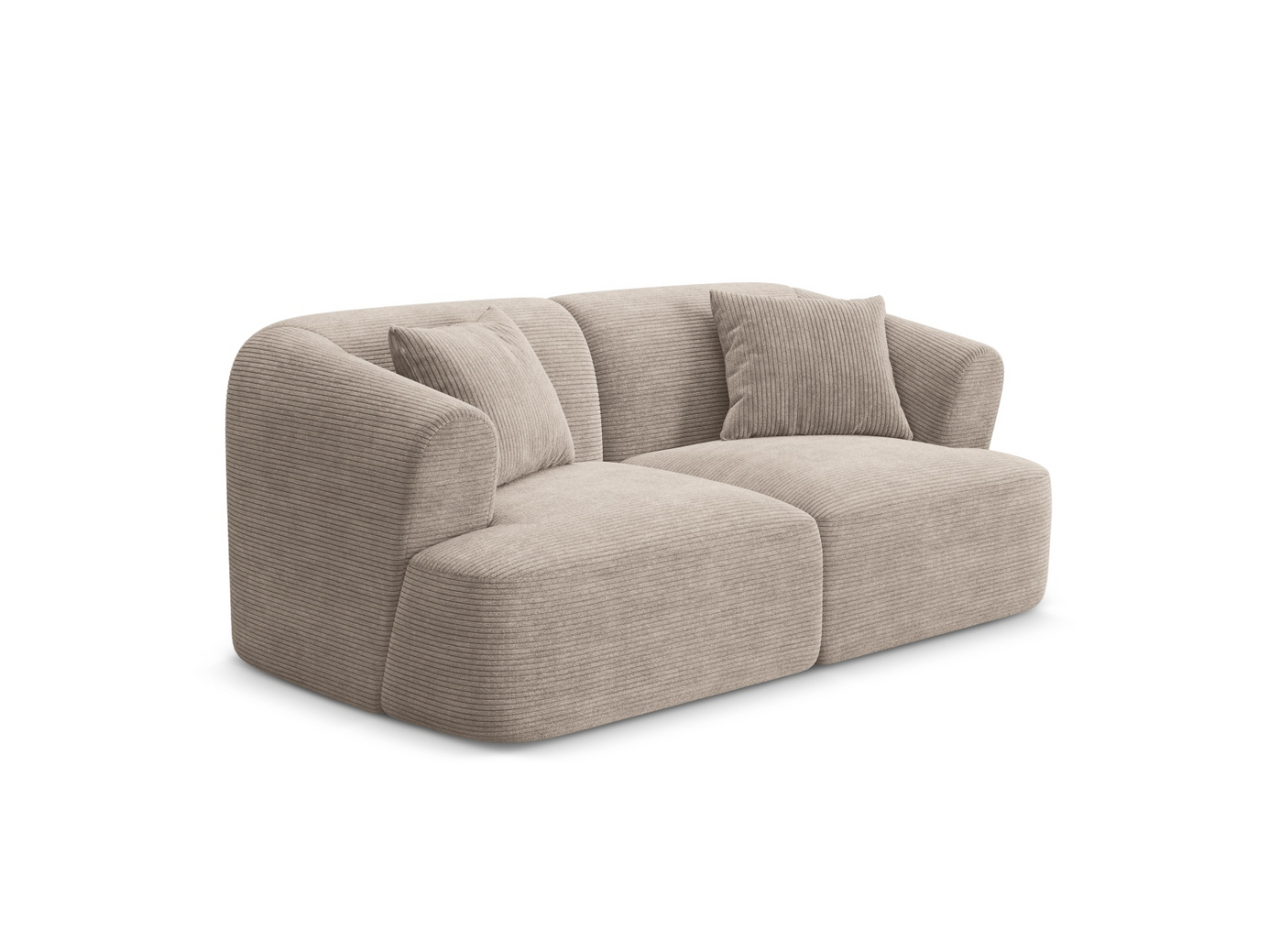 Cosmopolitan Design modulsofa, "Campi", 2-seter, 180 × 90 × 70 cm, Lincoln, svarte plastben