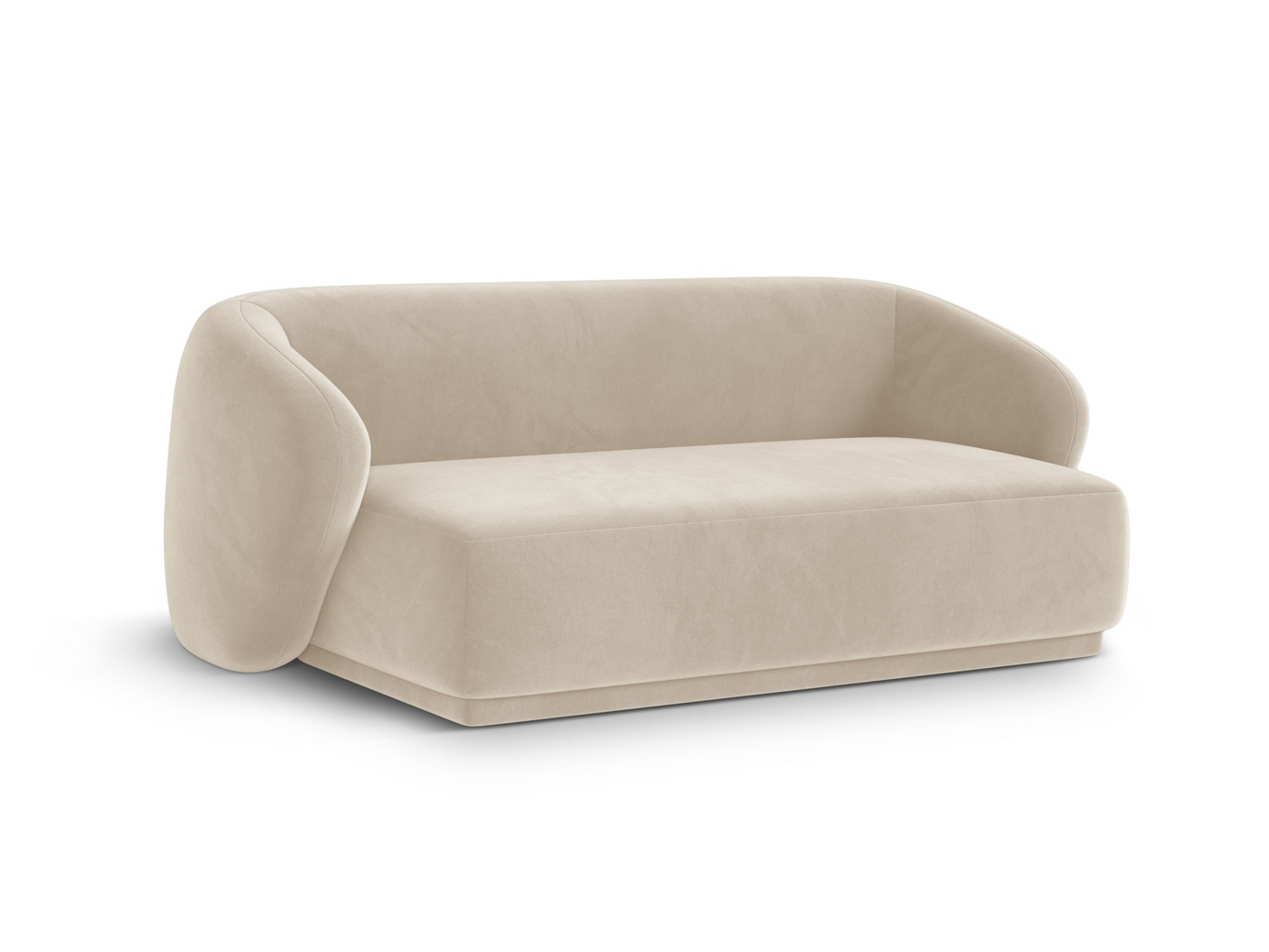 Cosmopolitan Design fløyelssofa, "Gomera", 2-seter, 180 × 93 × 74 cm, Salvador, svarte plastben