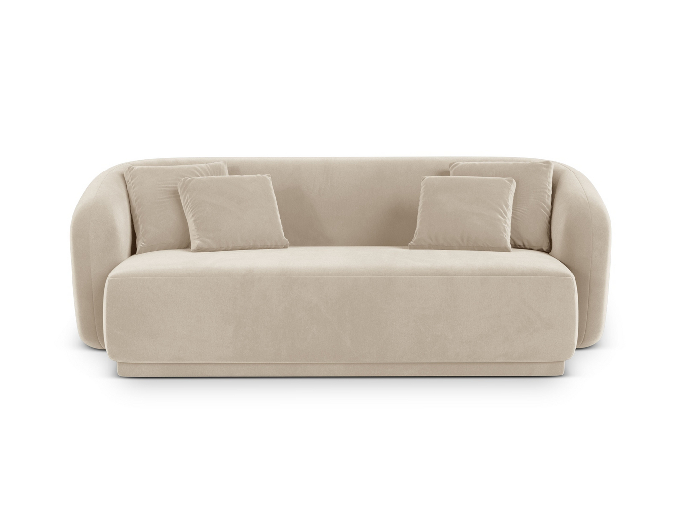 Cosmopolitan Design fløyelssofa, "Gomera", 2-seter, 180 × 93 × 74 cm, Salvador, svarte plastben