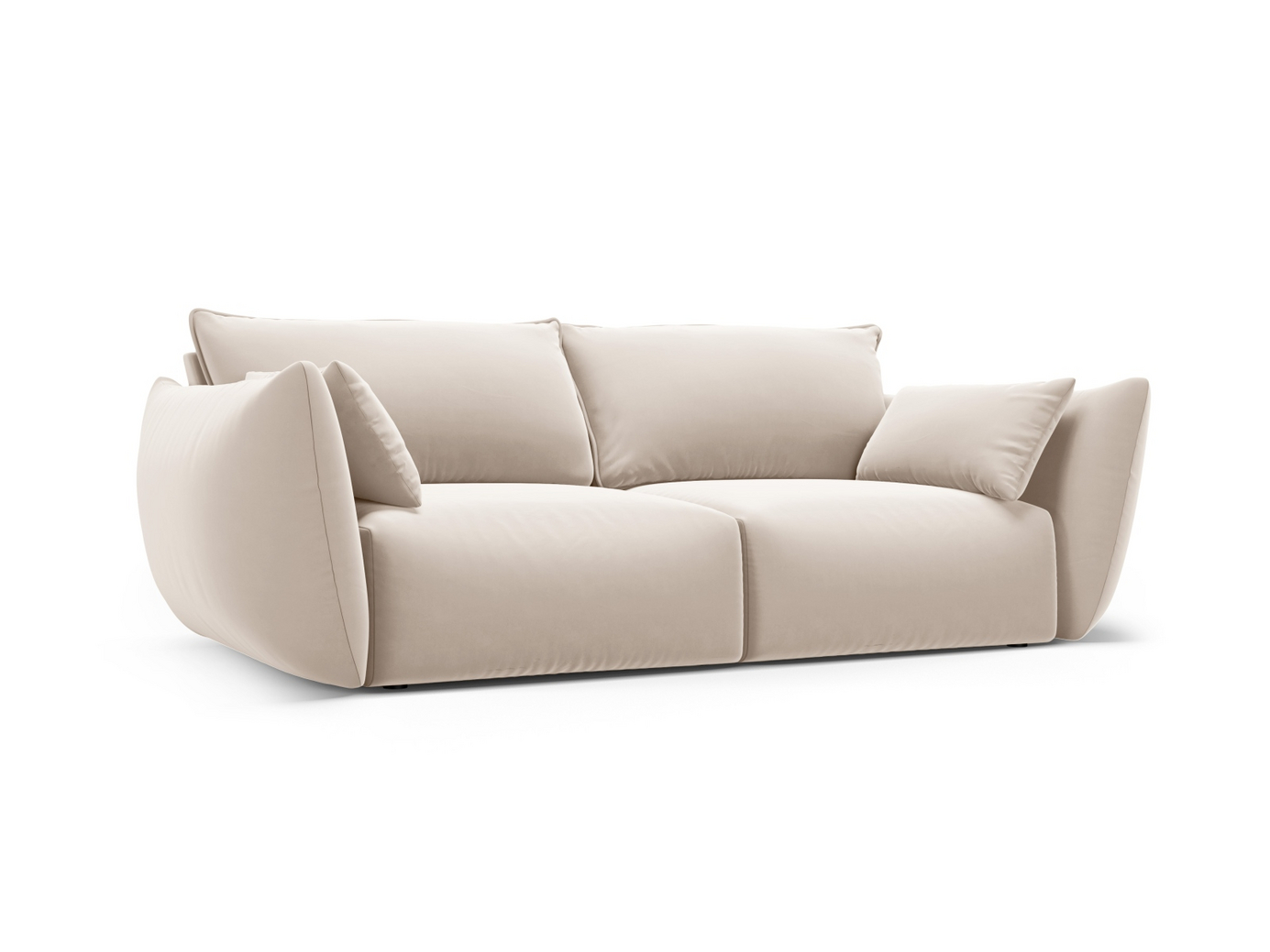 Cosmopolitan Design fløyelssofa, "Matera", 2-seter, 180 × 110 × 85 cm, Salvador, svarte plastben