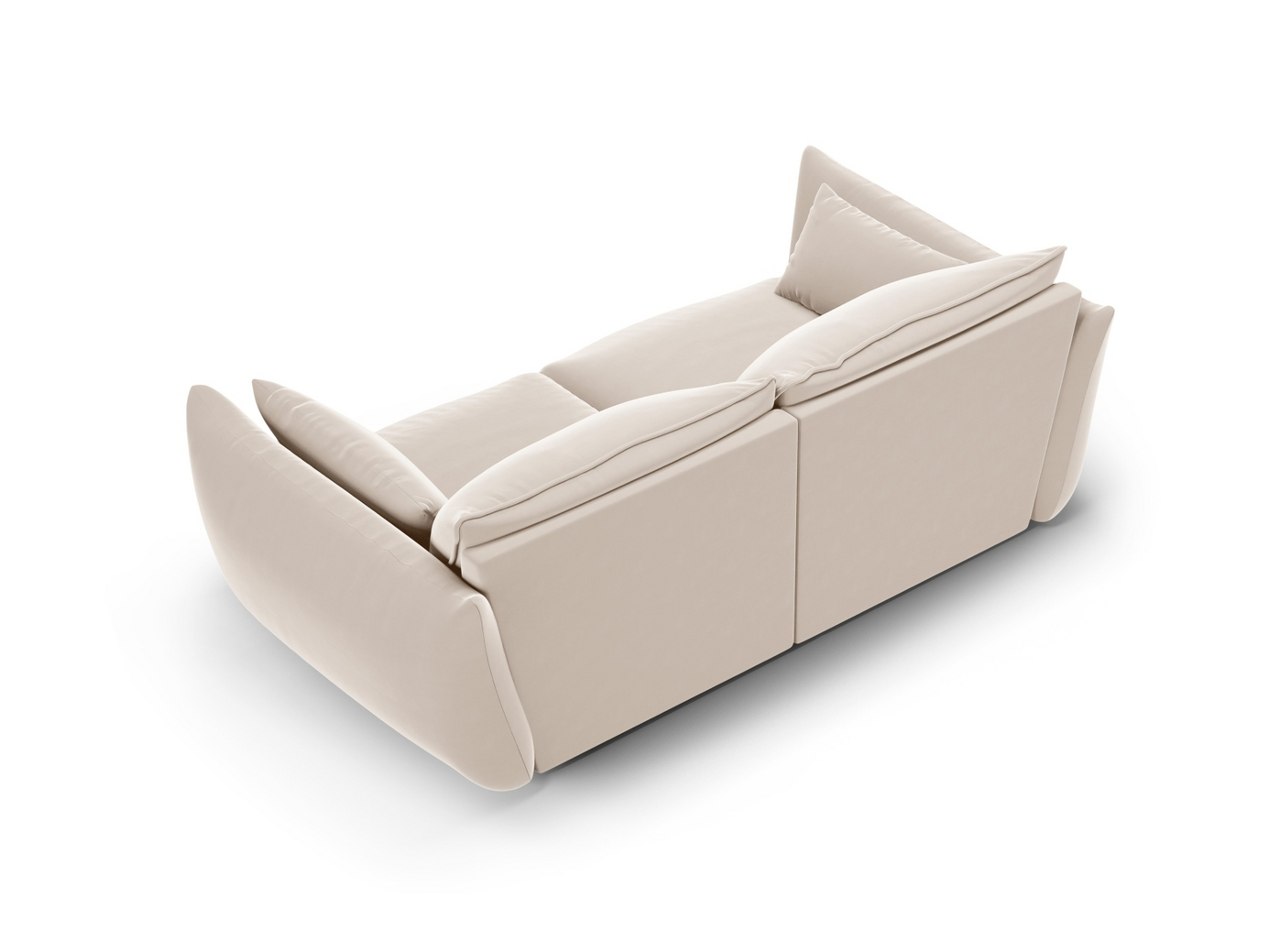 Cosmopolitan Design fløyelssofa, "Matera", 2-seter, 180 × 110 × 85 cm, Salvador, svarte plastben
