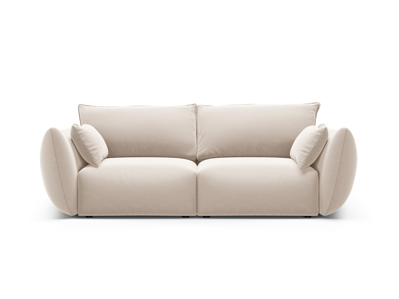 Cosmopolitan Design fløyelssofa, "Matera", 2-seter, 180 × 110 × 85 cm, Salvador, svarte plastben