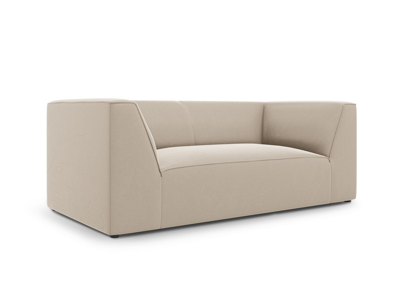 Cosmopolitan Design fløyelssofa, "Siena", 2-seter, 174 × 92 × 69 cm, Salvador, svarte plastben