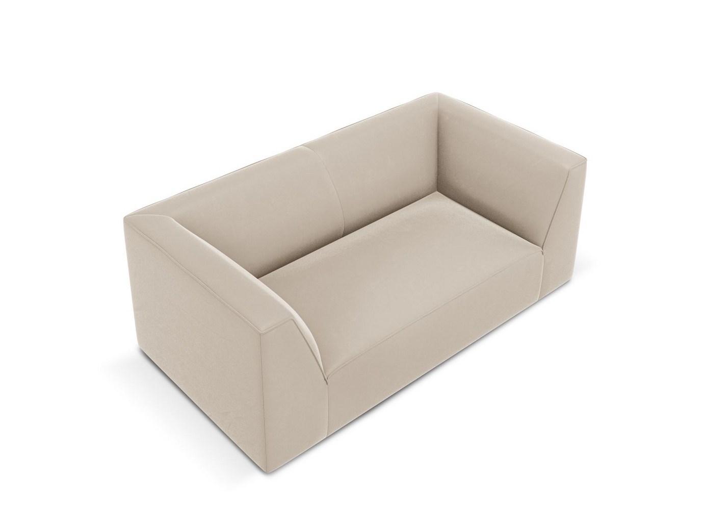 Cosmopolitan Design fløyelssofa, "Siena", 2-seter, 174 × 92 × 69 cm, Salvador, svarte plastben