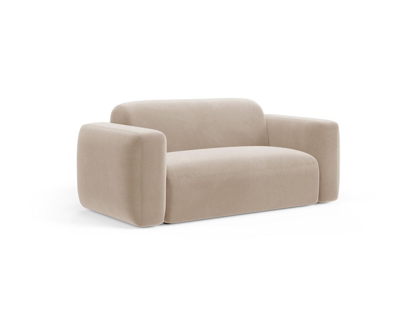 Cosmopolitan Design fløyelsmodulsofa, "Strino", 2-seter, 180 × 98 × 78 cm, Salvador, svarte plastben