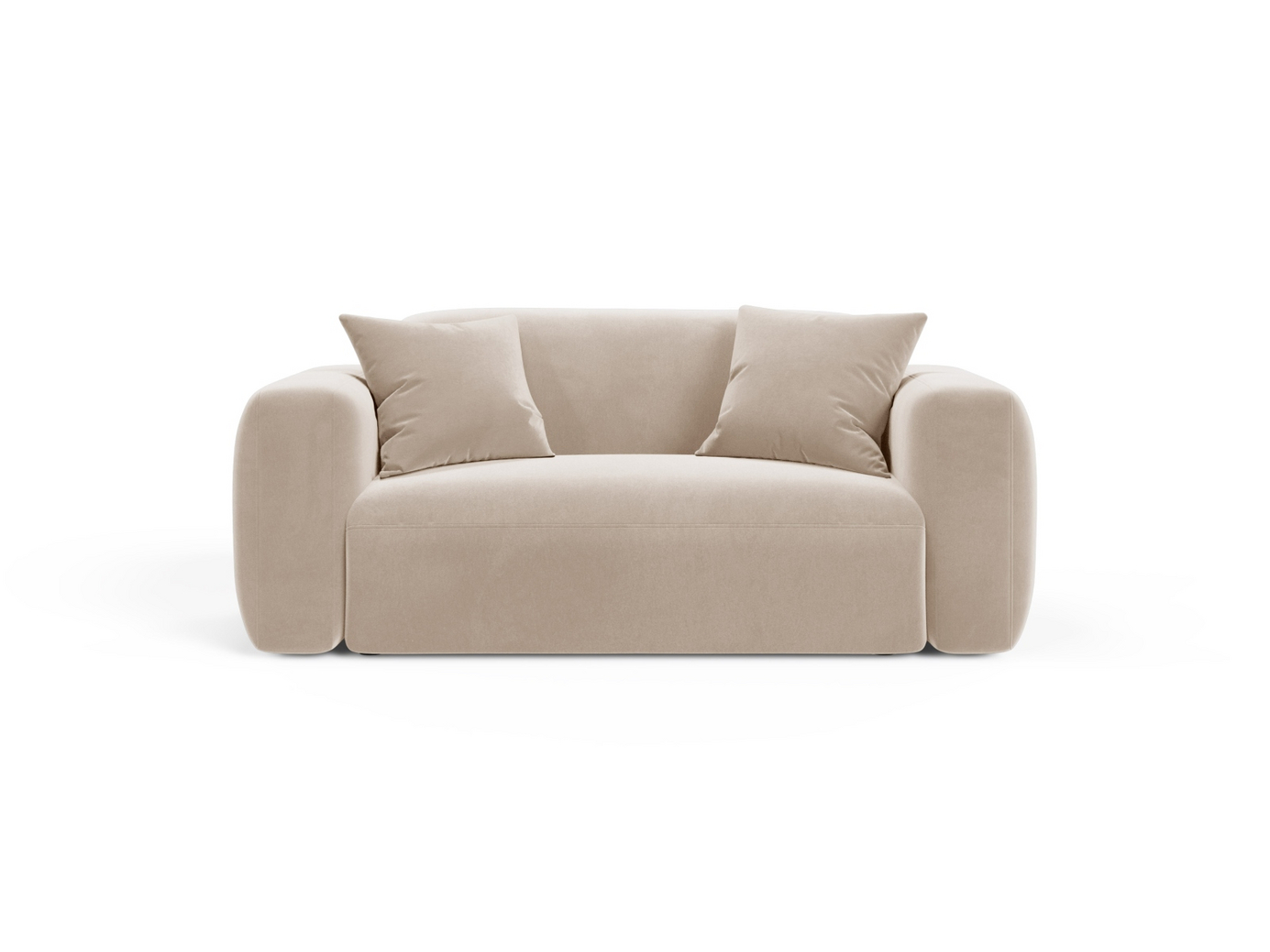 Cosmopolitan Design fløyelsmodulsofa, "Strino", 2-seter, 180 × 98 × 78 cm, Salvador, svarte plastben