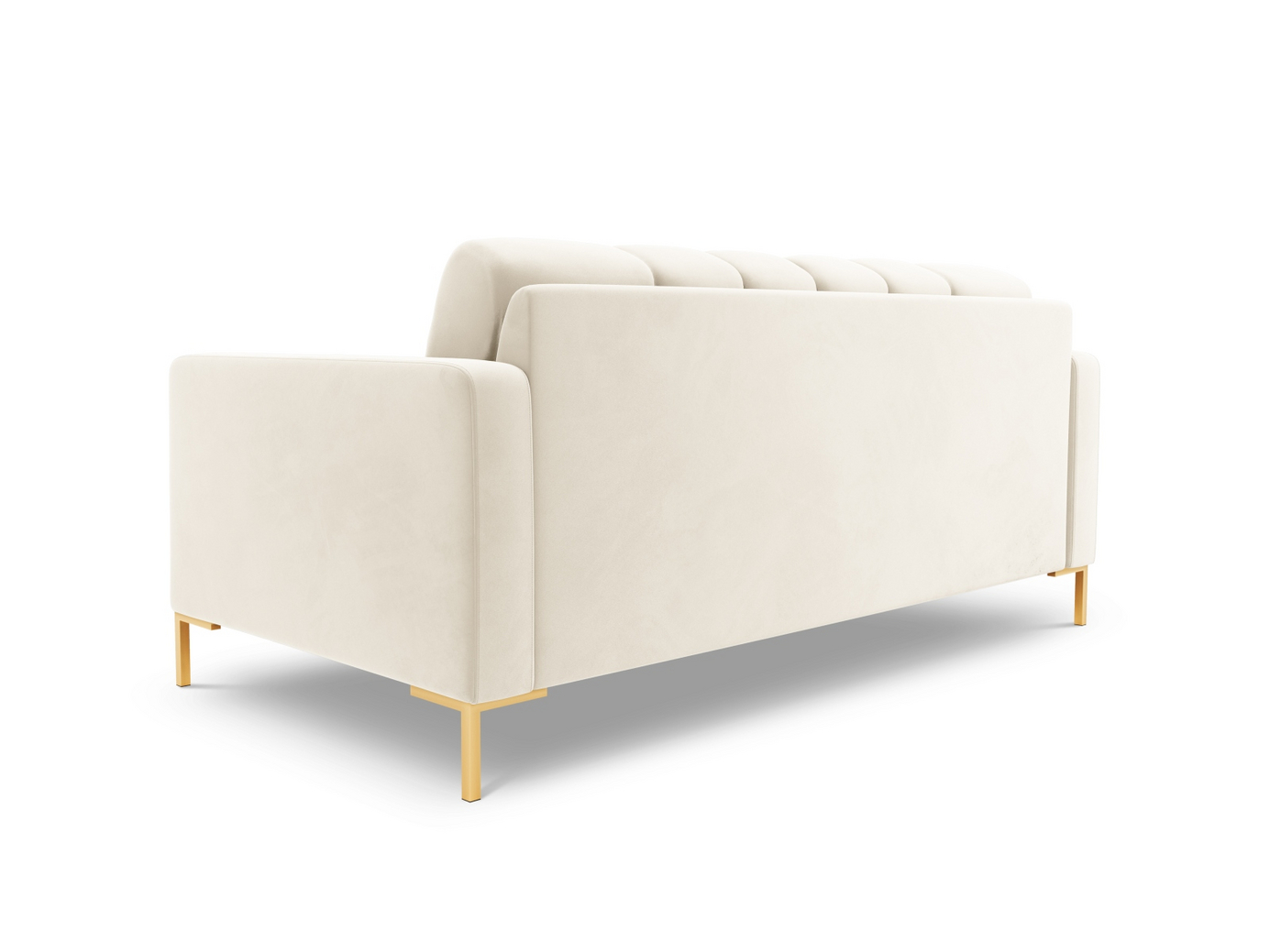 Cosmopolitan Design fløyelssofa, "Bali", 2-seter, 152 × 96 × 75 cm, Bluvel, gullfargede metallben