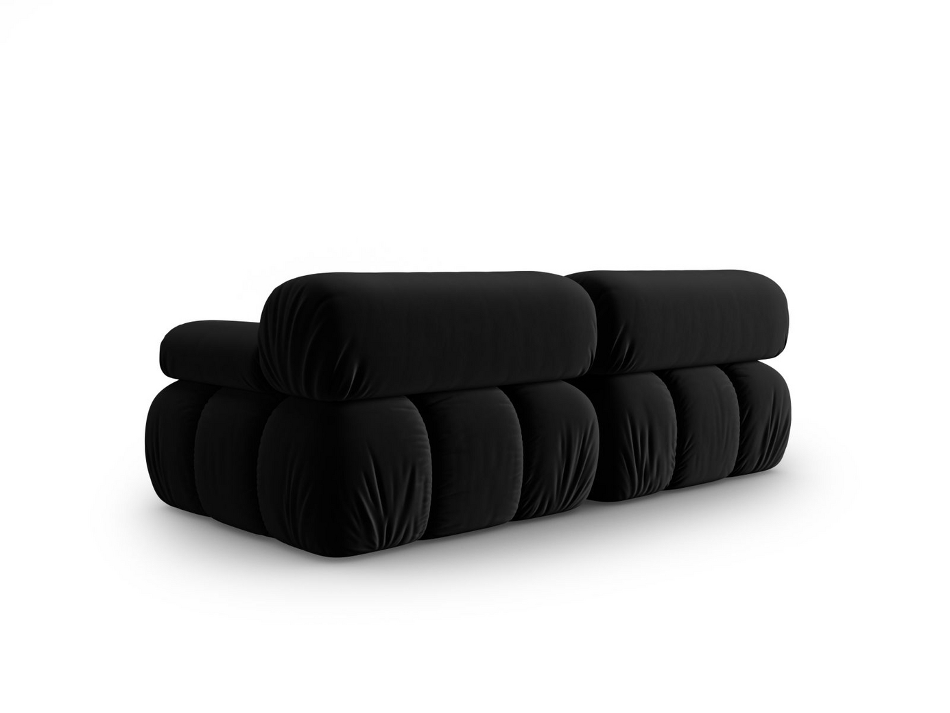 Cosmopolitan Design fløyelsmodulsofa, "Cortina", 2-seter, 188 × 94 × 70 cm, Bluvel, svarte plastben