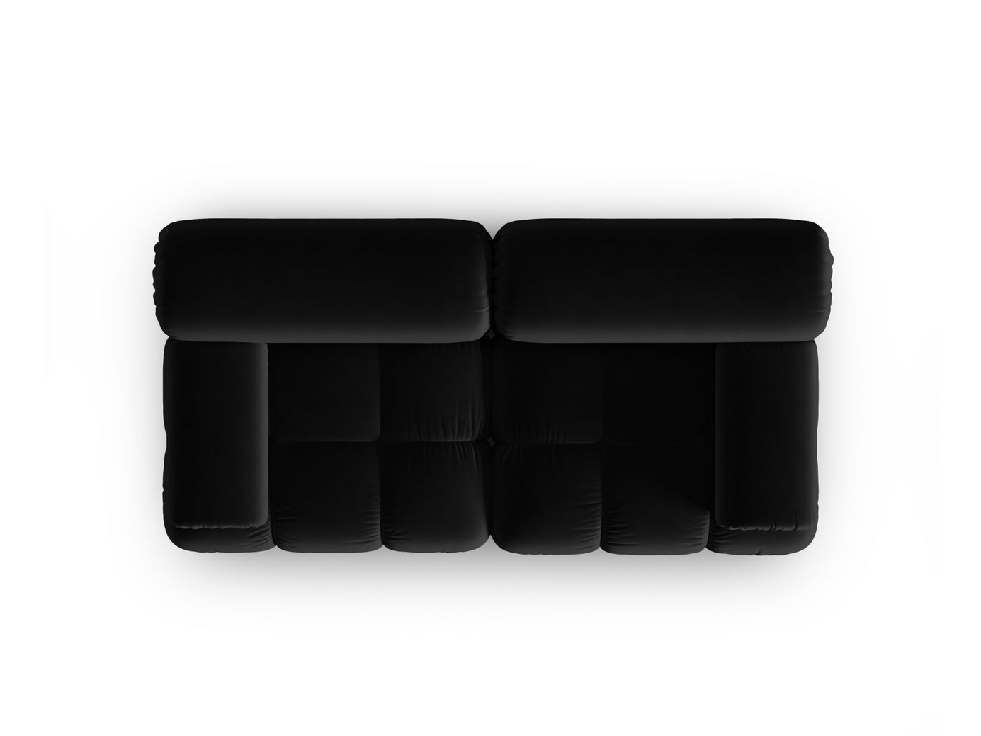 Cosmopolitan Design fløyelsmodulsofa, "Cortina", 2-seter, 188 × 94 × 70 cm, Bluvel, svarte plastben