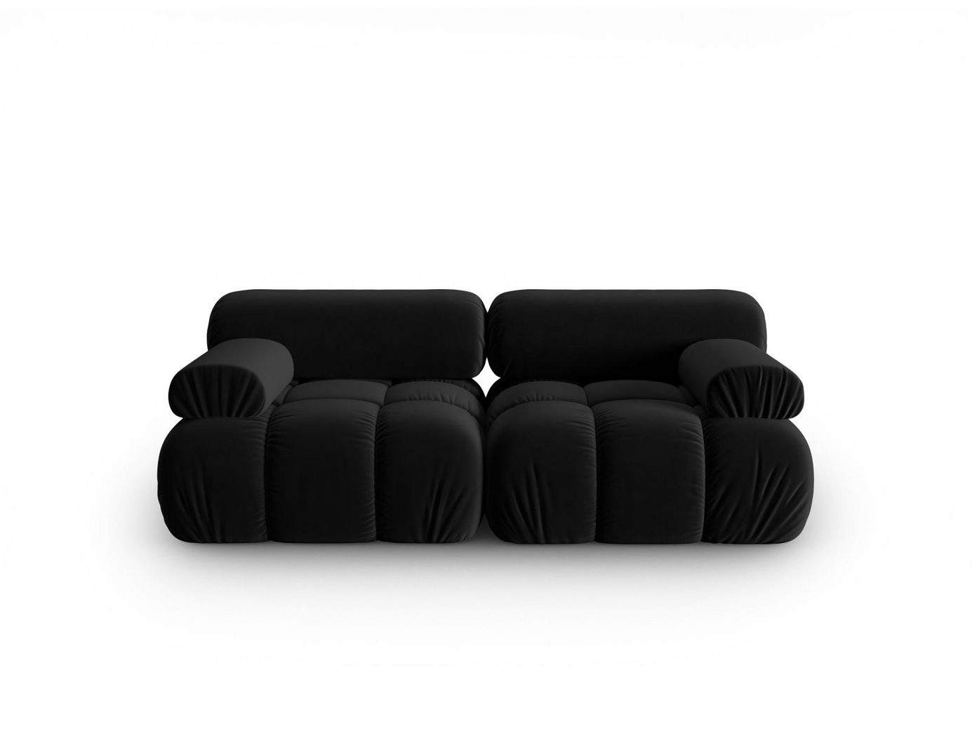 Cosmopolitan Design fløyelsmodulsofa, "Cortina", 2-seter, 188 × 94 × 70 cm, Bluvel, svarte plastben