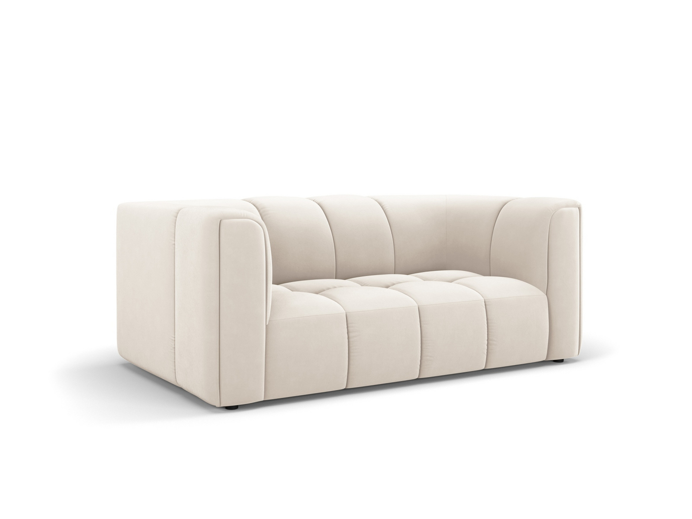 Cosmopolitan Design fløyelssofa, "Moritz", 2-seter, 166 × 96 × 70 cm, Bluvel, svarte plastben
