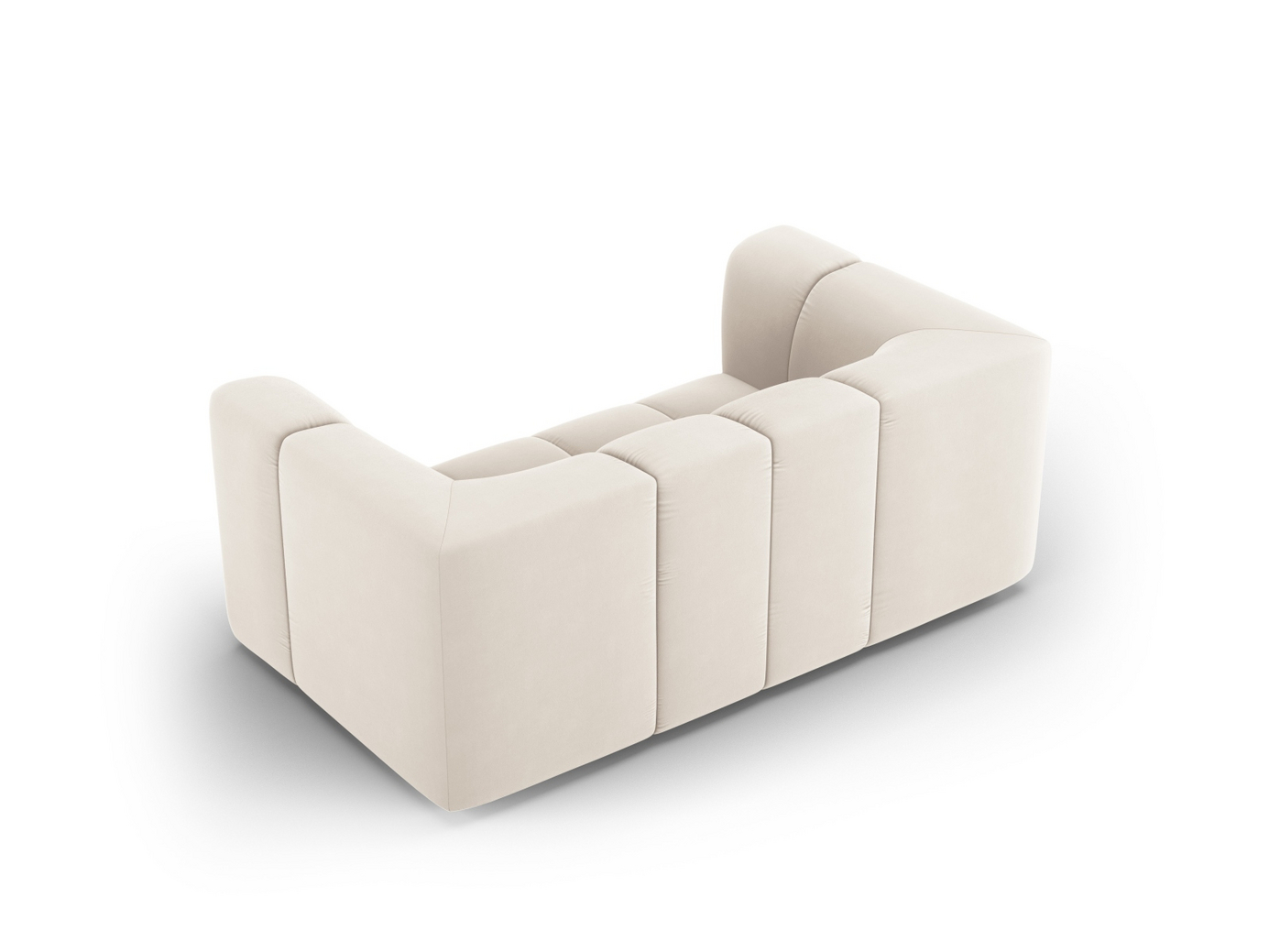 Cosmopolitan Design fløyelssofa, "Moritz", 2-seter, 166 × 96 × 70 cm, Bluvel, svarte plastben