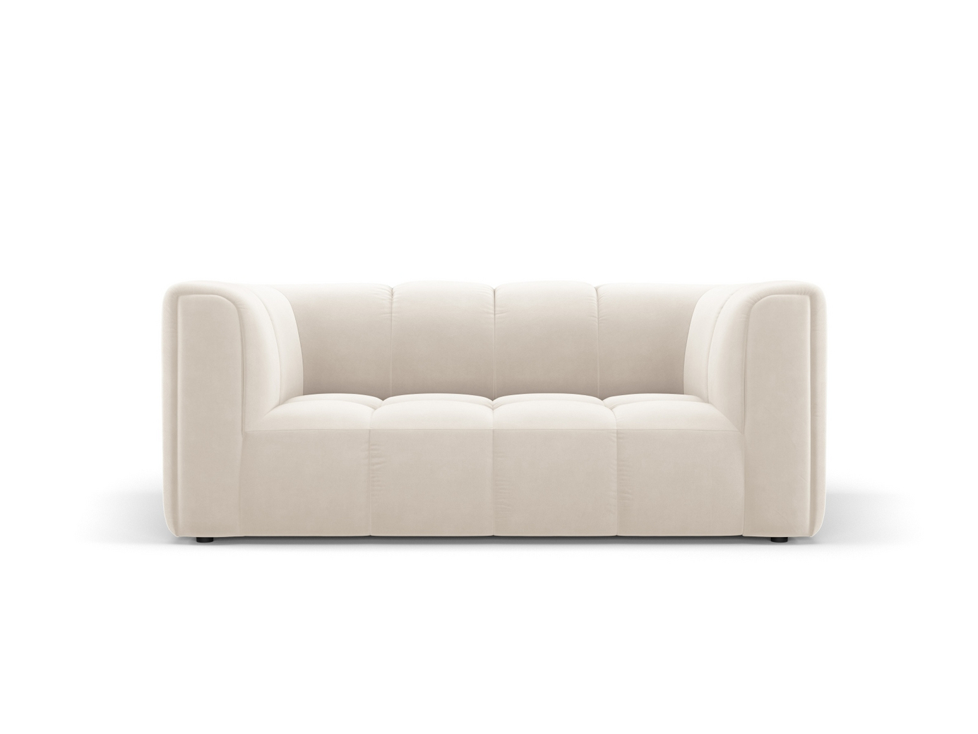 Cosmopolitan Design fløyelssofa, "Moritz", 2-seter, 166 × 96 × 70 cm, Bluvel, svarte plastben