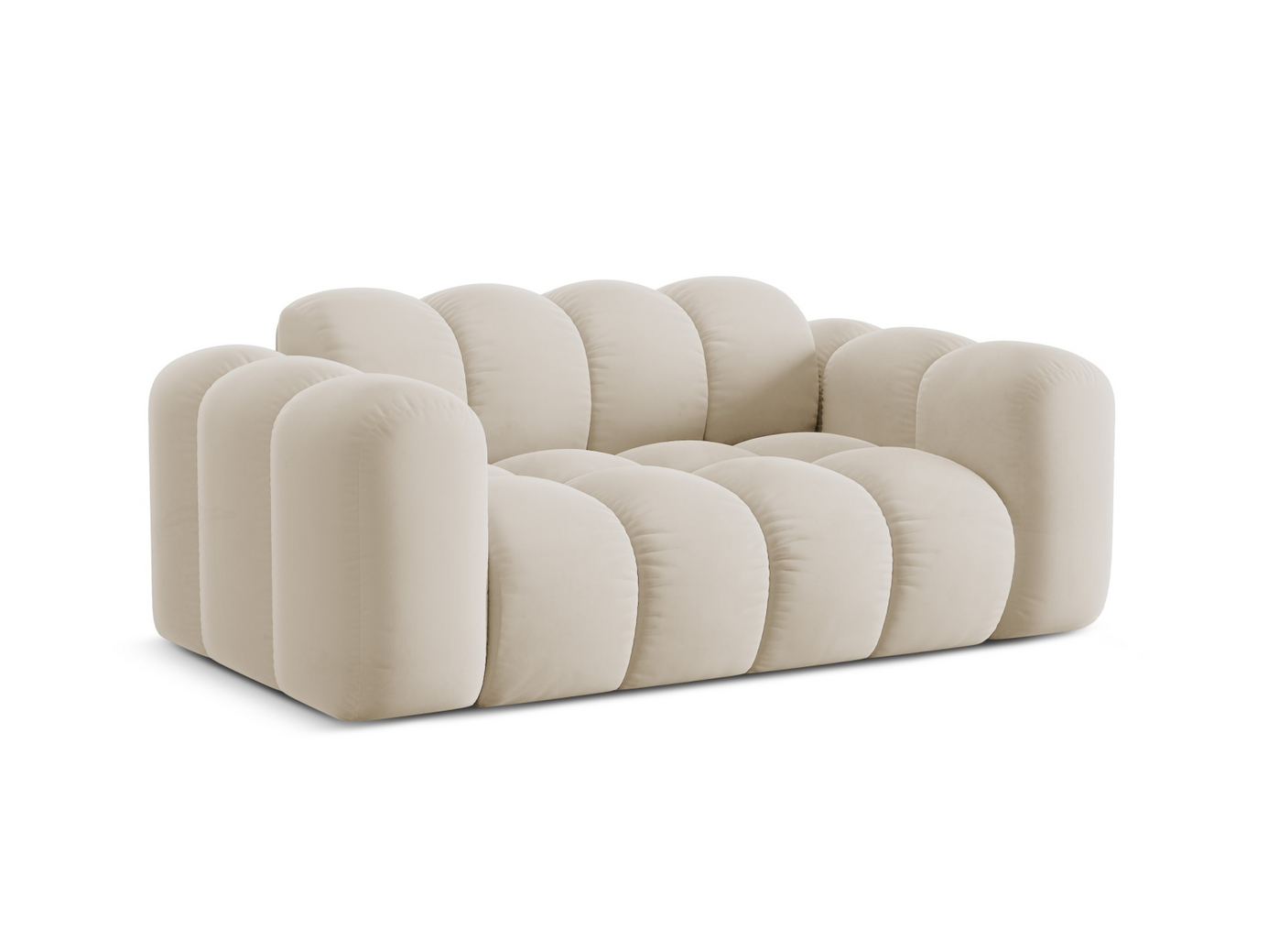 Cosmopolitan Design fløyelssofa, "Treno", 2-seter, 180 × 94 × 70 cm, Bluvel, svarte plastben