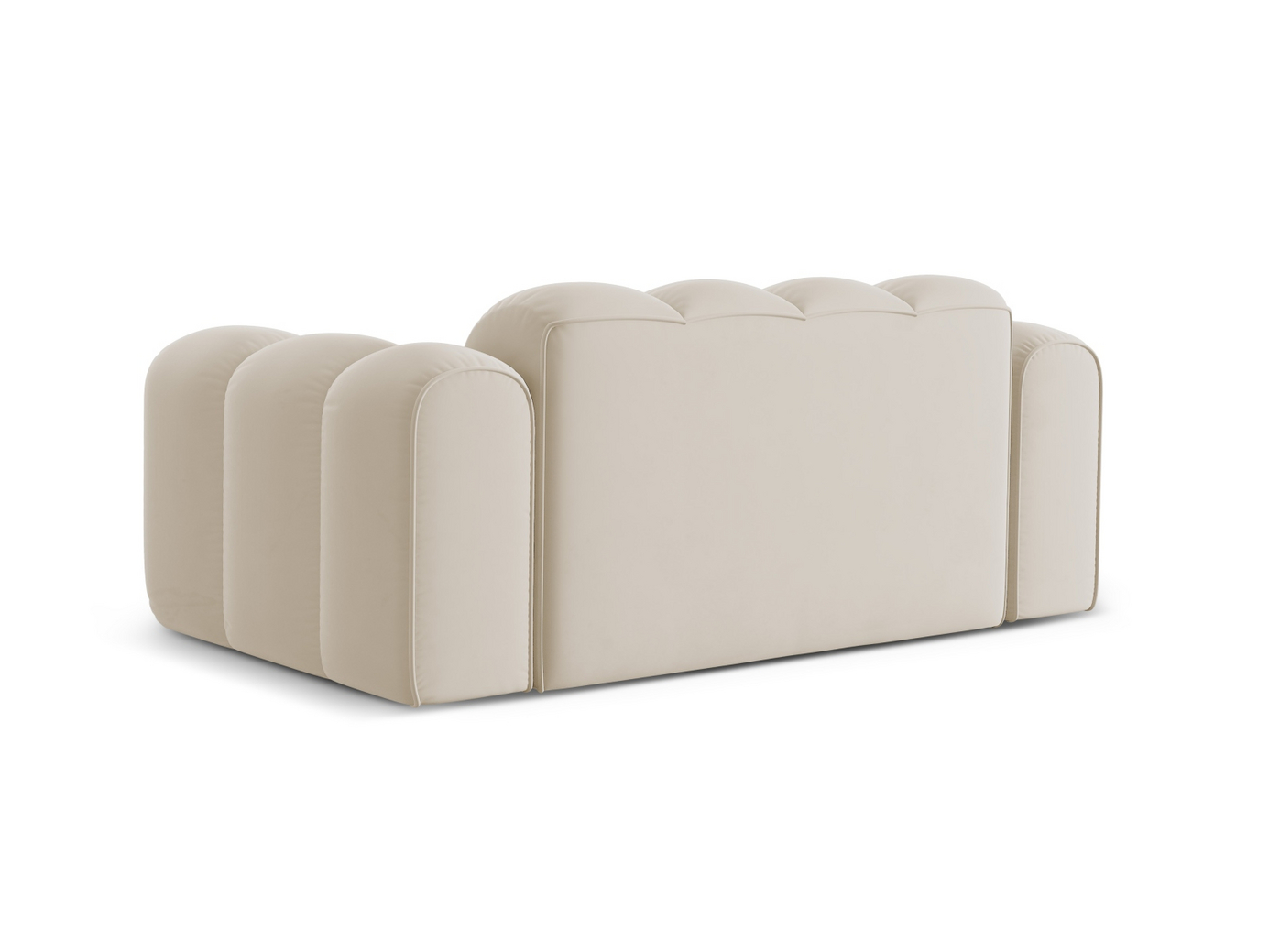 Cosmopolitan Design fløyelssofa, "Treno", 2-seter, 180 × 94 × 70 cm, Bluvel, svarte plastben