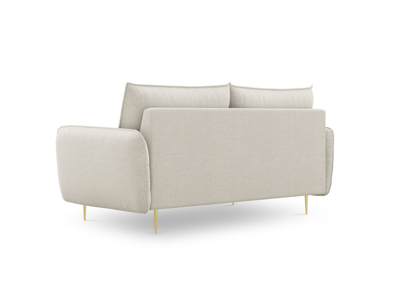 Cosmopolitan Design sofa, "Vienna", 2-seter, 160 × 92 × 95 cm, Positano, gullfargede metallben